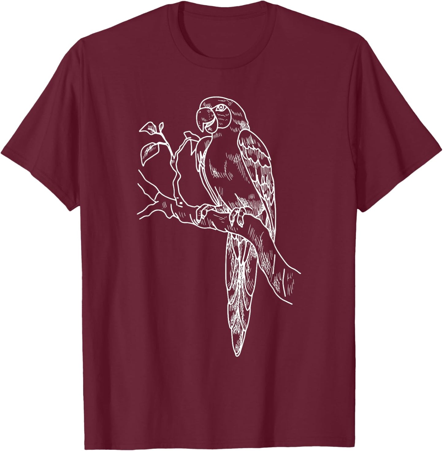 Parrot Bird Vintage Distressed Retro Style Silhouette 70s T-Shirt - T-Shirt | Maroon
