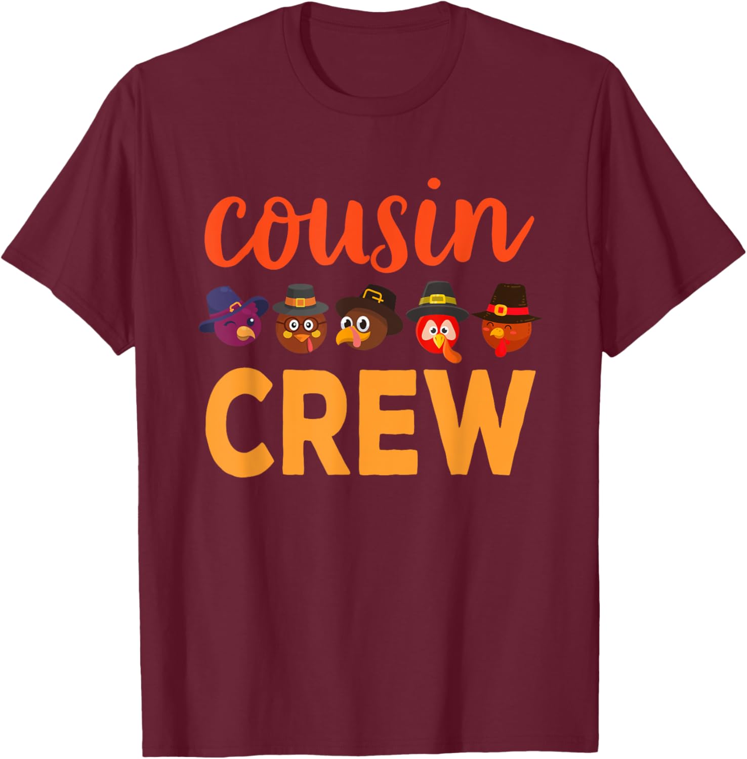 Cousins Crew Thanksgiving Shirt for Boys Girls Kid Toddler T-Shirt - T-Shirt | Maroon