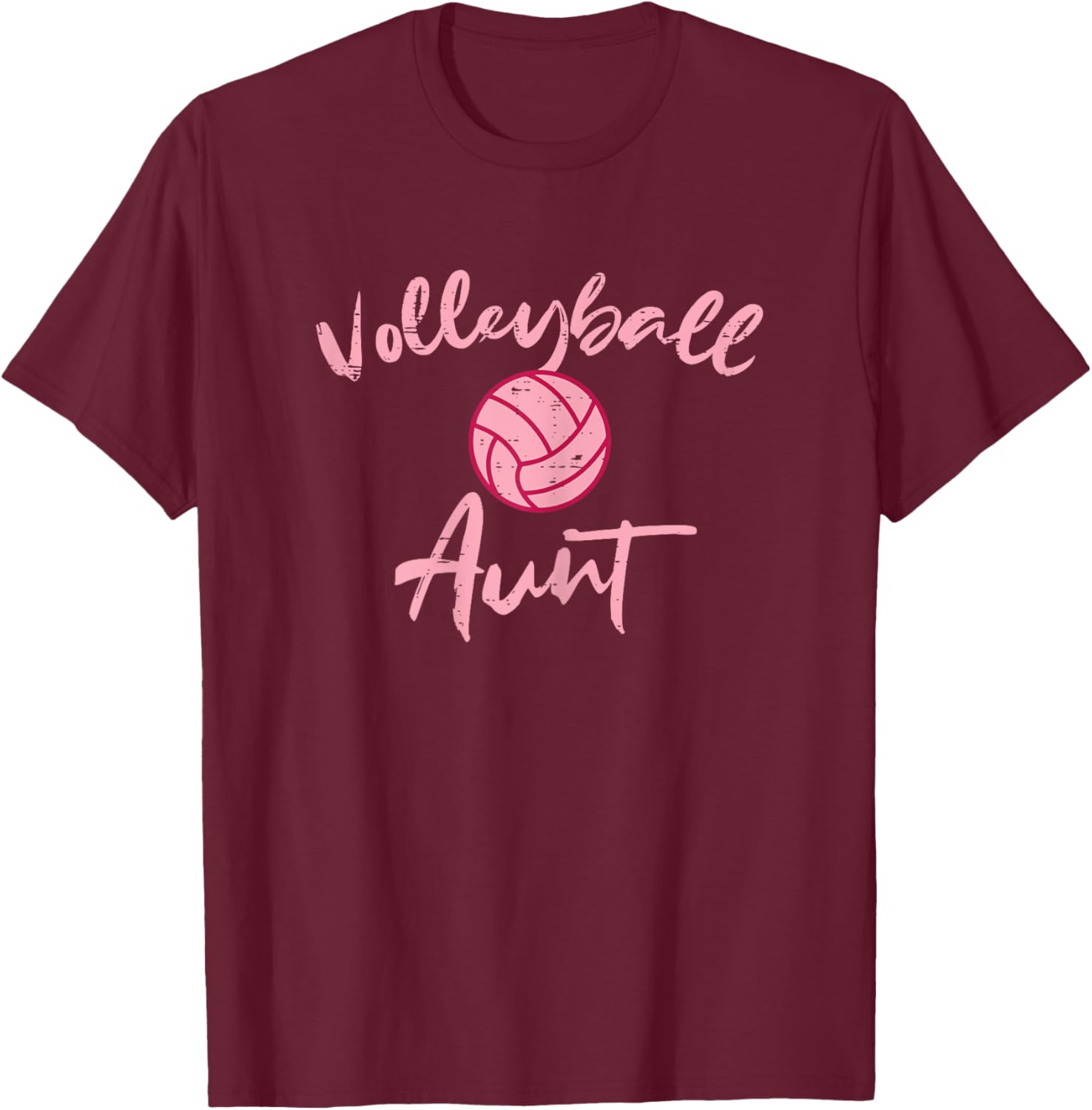 Volleyball Aunt Cute Mothers Day Sports Aunty Auntie Women T-Shirt - T-Shirt | Maroon