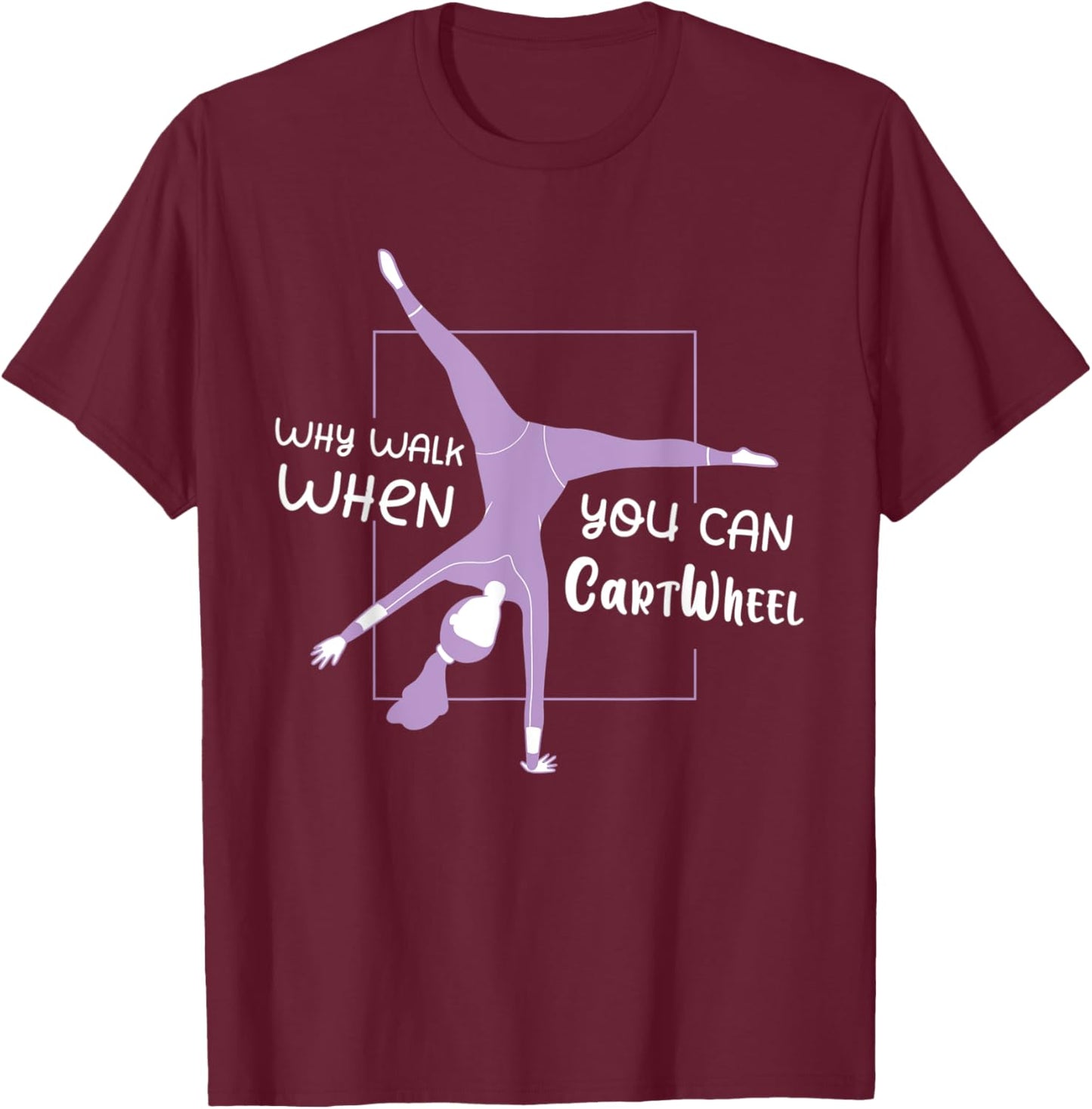 Gymnastics USA American Flag - Cartwheel Tumbling Funny Girl T-Shirt - T-Shirt | Maroon