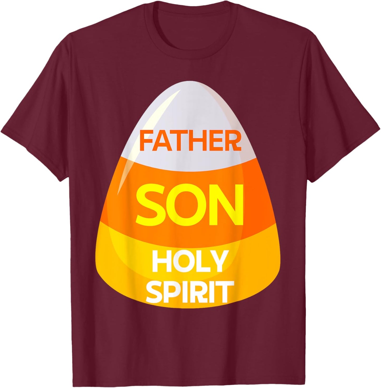 Jesus Christian Trinity Candy Corn Costume Halloween Candy T-Shirt - T-Shirt | Maroon