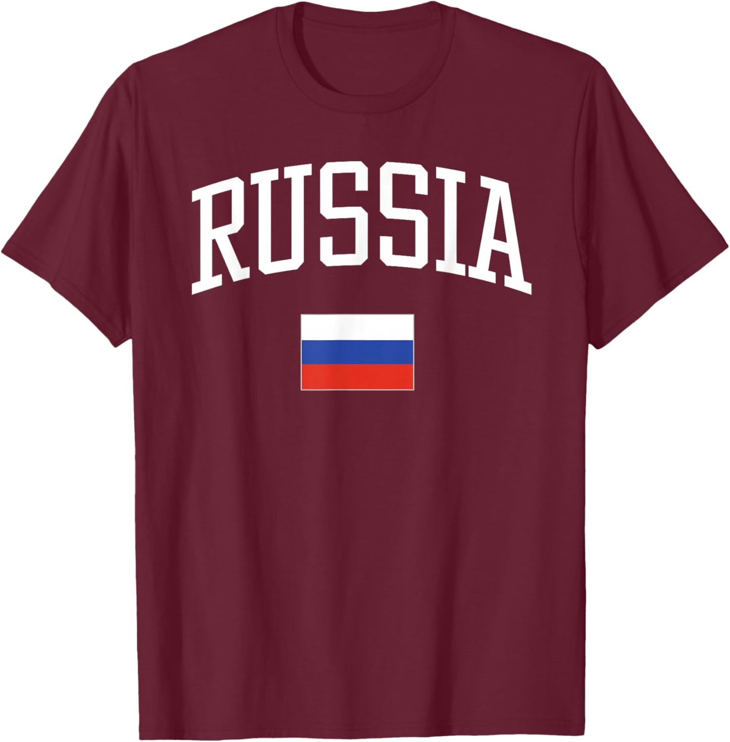 Vintage Flag of Russia Love Your Country T-Shirt - T-Shirt | Maroon