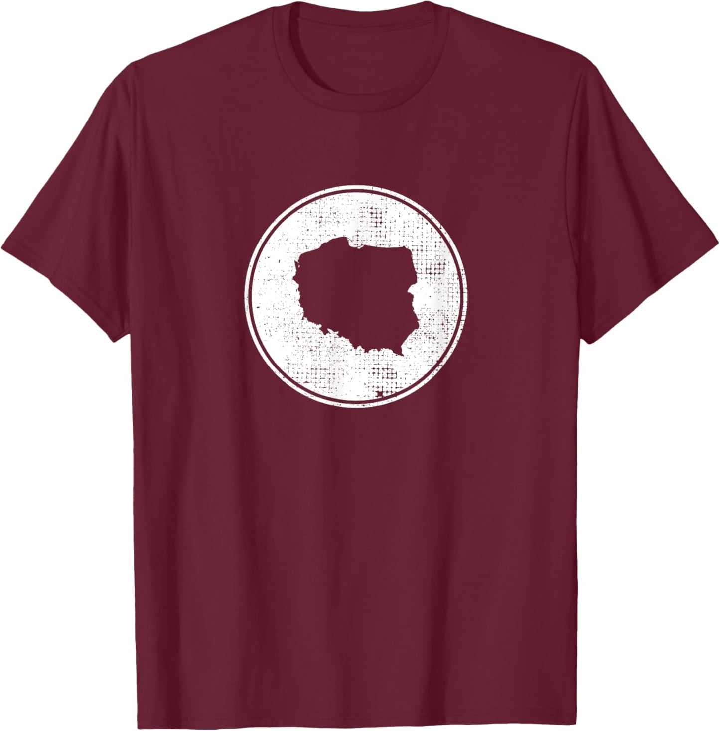 Poland Vintage Map Polish Proud Pole T-Shirt - T-Shirt | Maroon