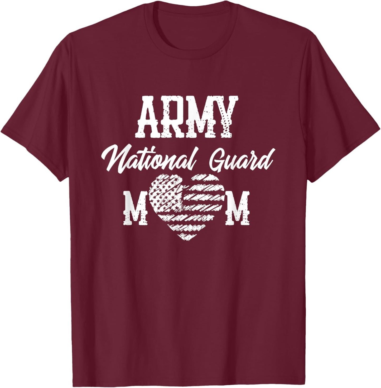 Army National Guard Mom Of Hero Military Family T-Shirt - T-Shirt | Maroon