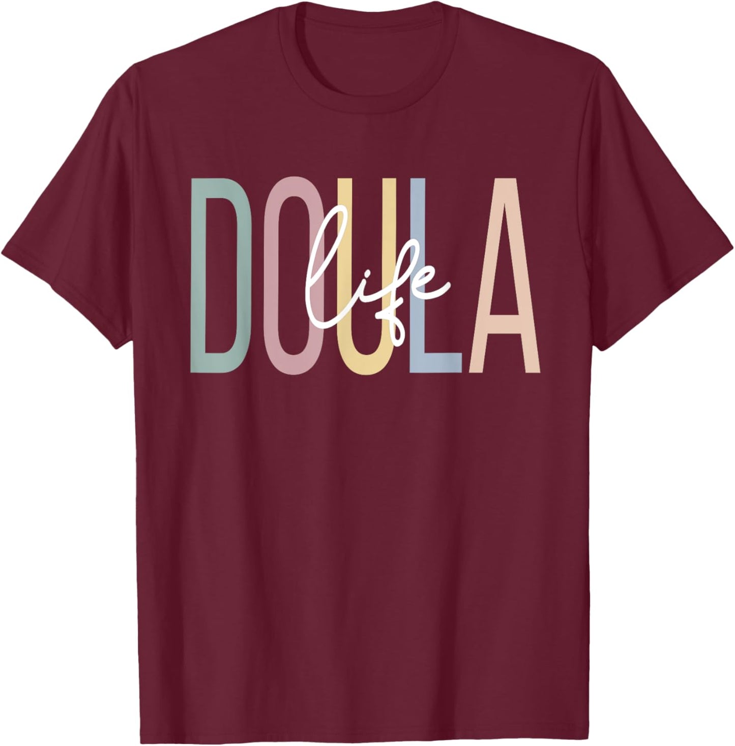 Doula Boho Postpartum Doula T-Shirt - T-Shirt | Maroon