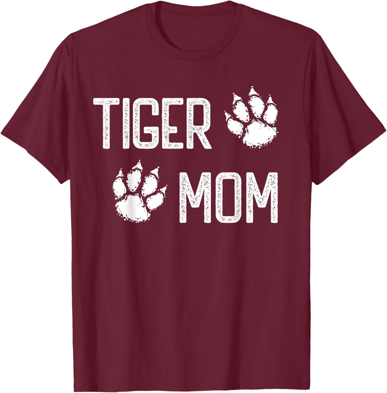 Halloween Tiger mom paw print footprint tigers lover cute T-Shirt - T-Shirt | Maroon