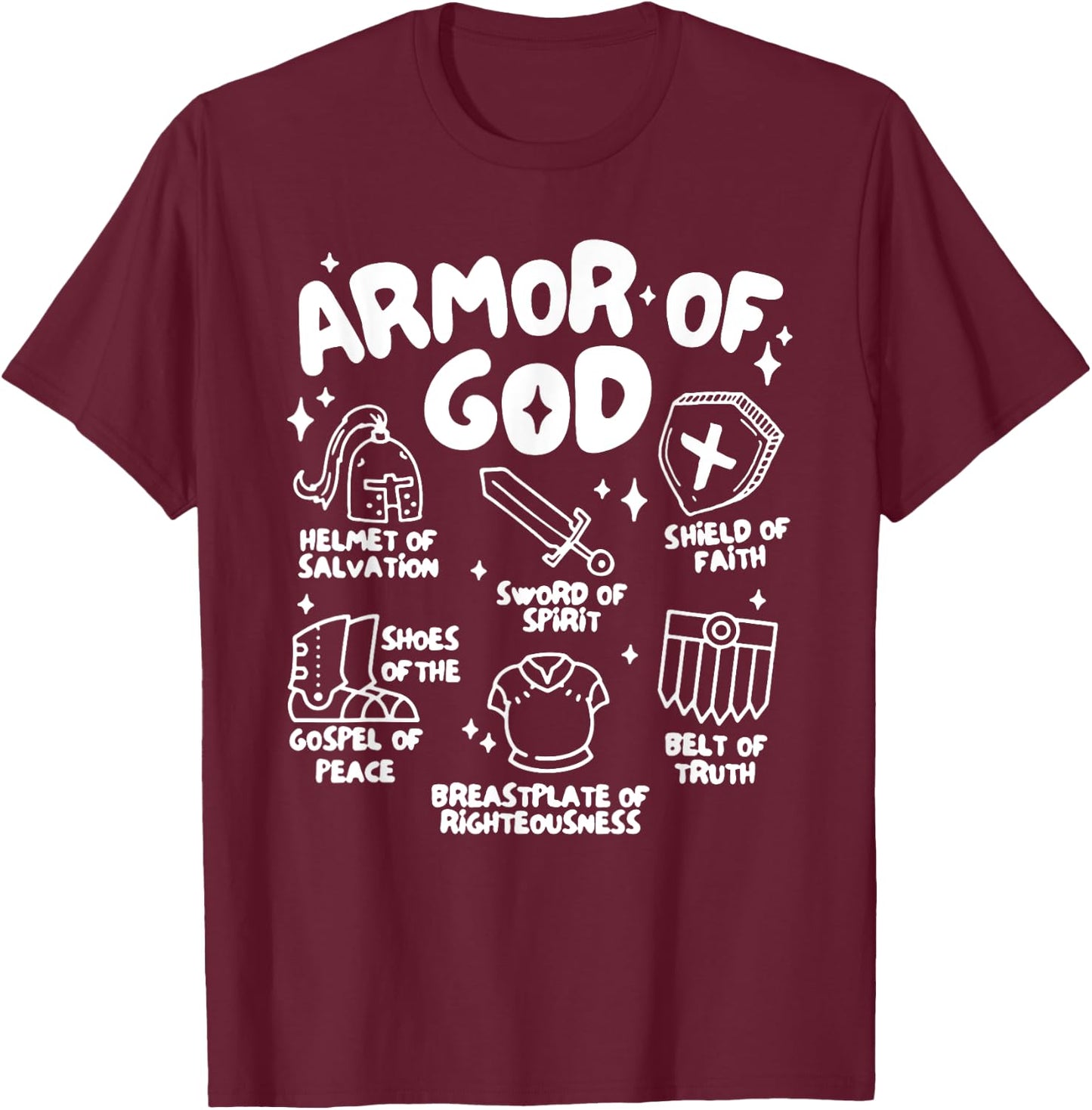Put On The Full Armor Of God Kid T-Shirt - T-Shirt | Maroon