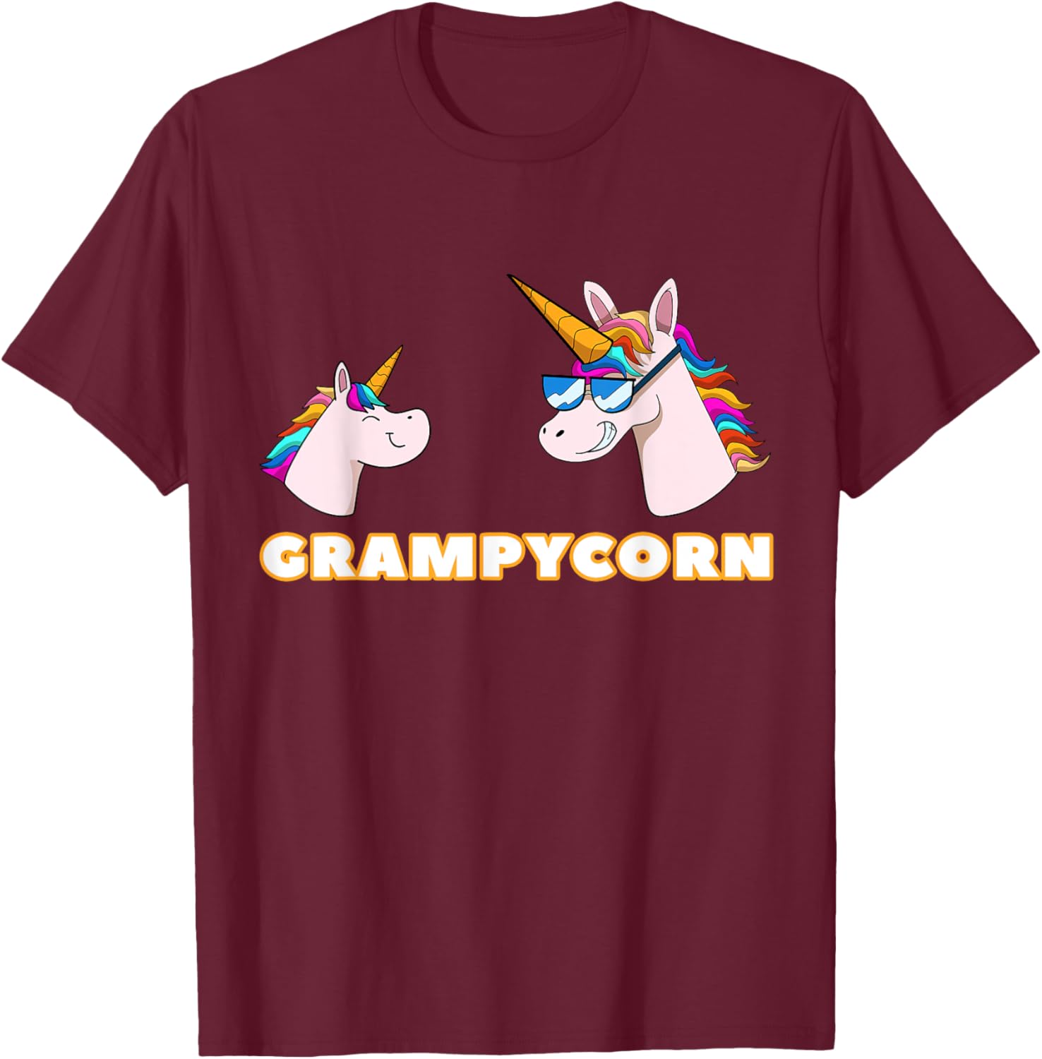 Grampycorn Grampy 1 Kid Grandfather Unicorn Father's Day T-Shirt - T-Shirt | Maroon