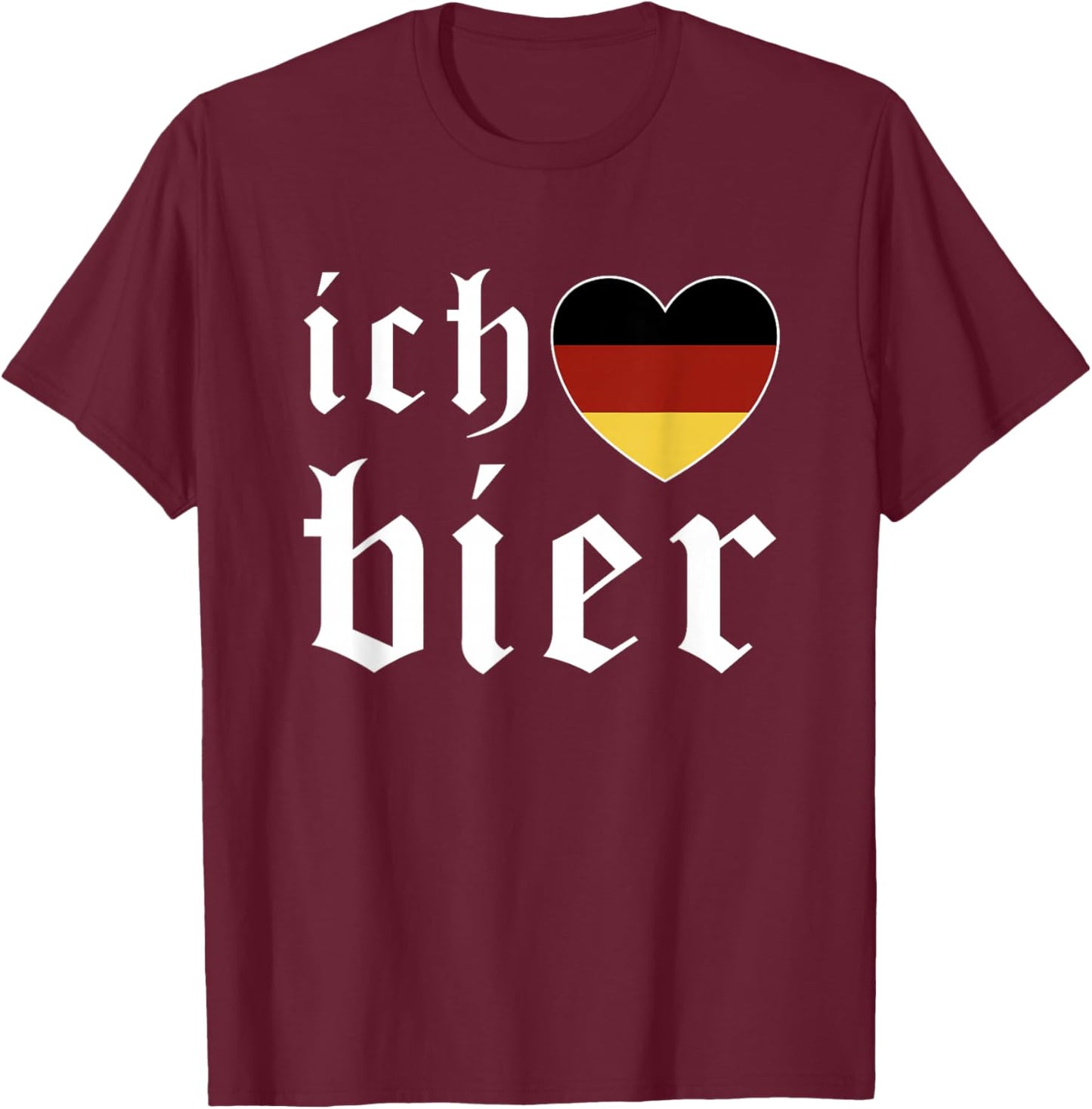 Ich Liebe Bier German Flag Oktoberfest Costume Beer Festival T-Shirt - T-Shirt | Maroon