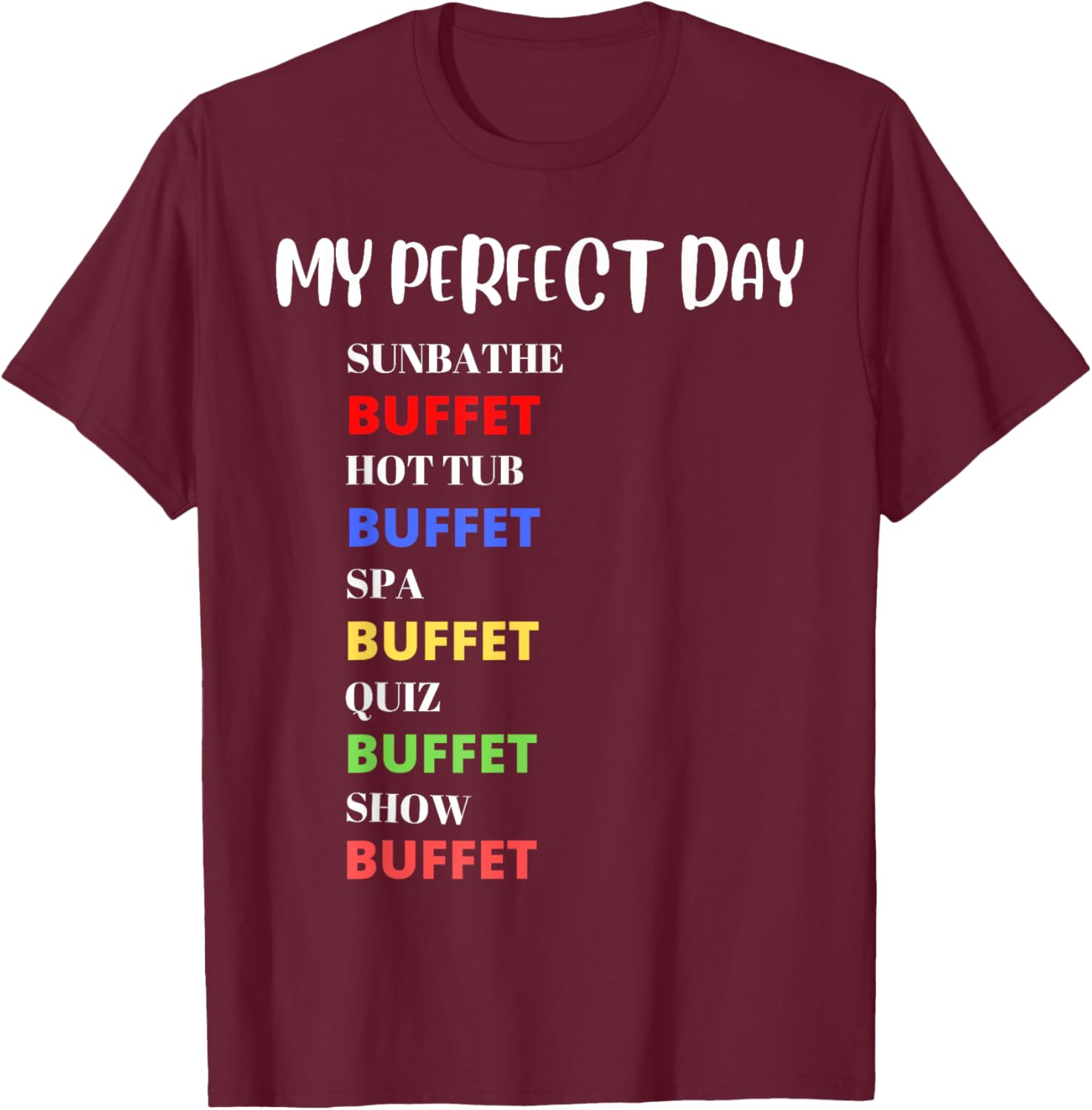 Funny Cruise boat summer holiday buffet design T-Shirt - T-Shirt | Maroon