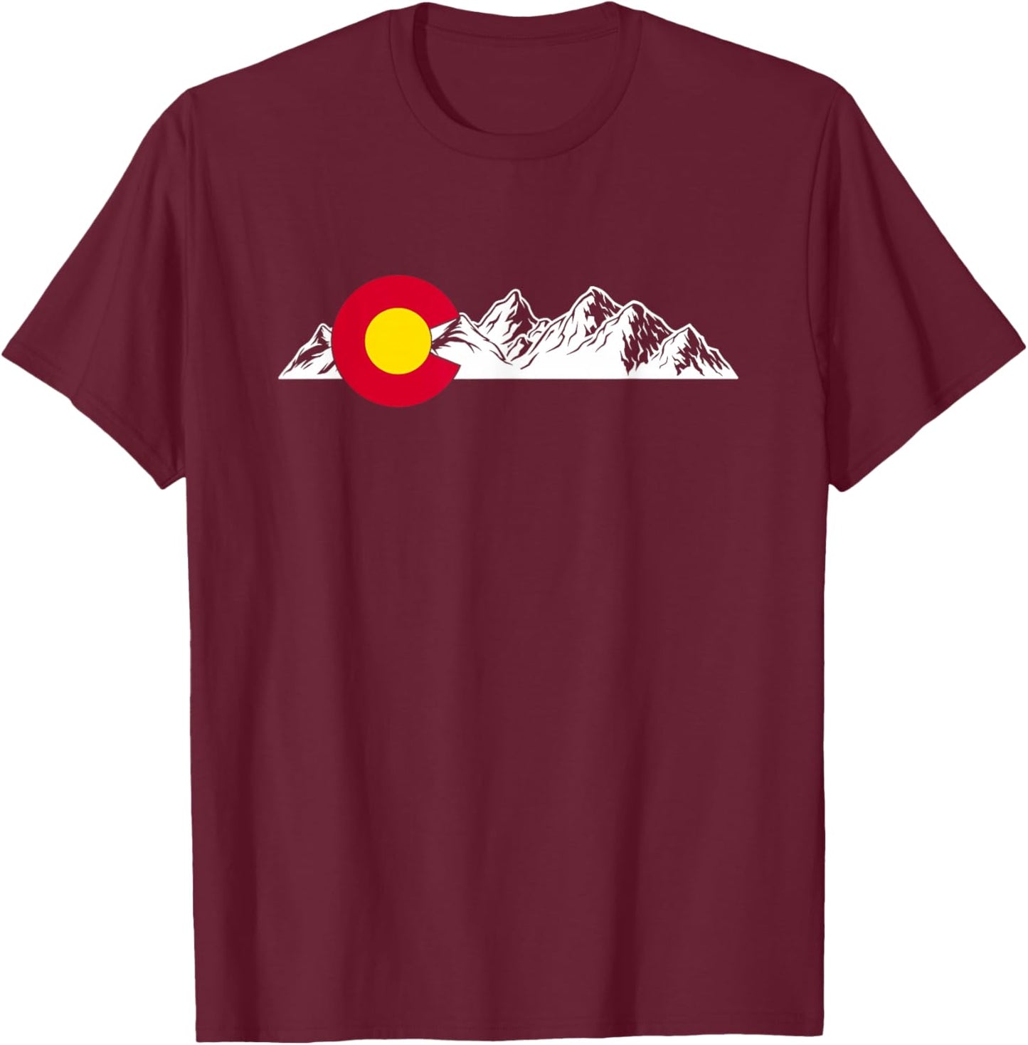 Colorado Mountains T-Shirt - T-Shirt | Maroon