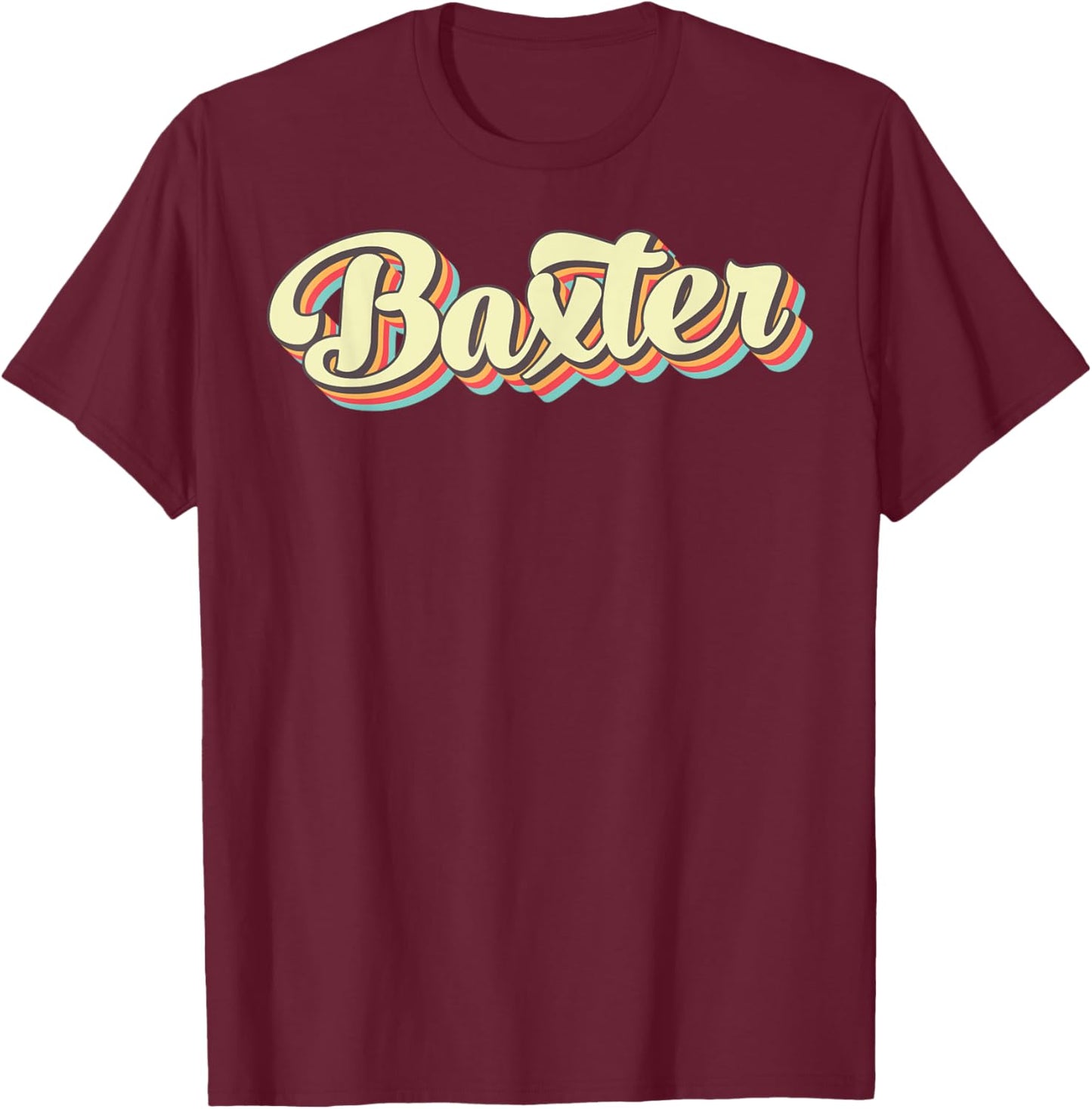 Baxter Retro Art Baseball Font Vintage T-Shirt - T-Shirt | Maroon