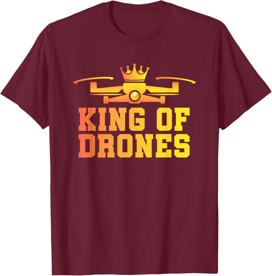 Drone Pilot - Aviator Flying RC Quadcopter King Of Drones T-Shirt - T-Shirt | Maroon