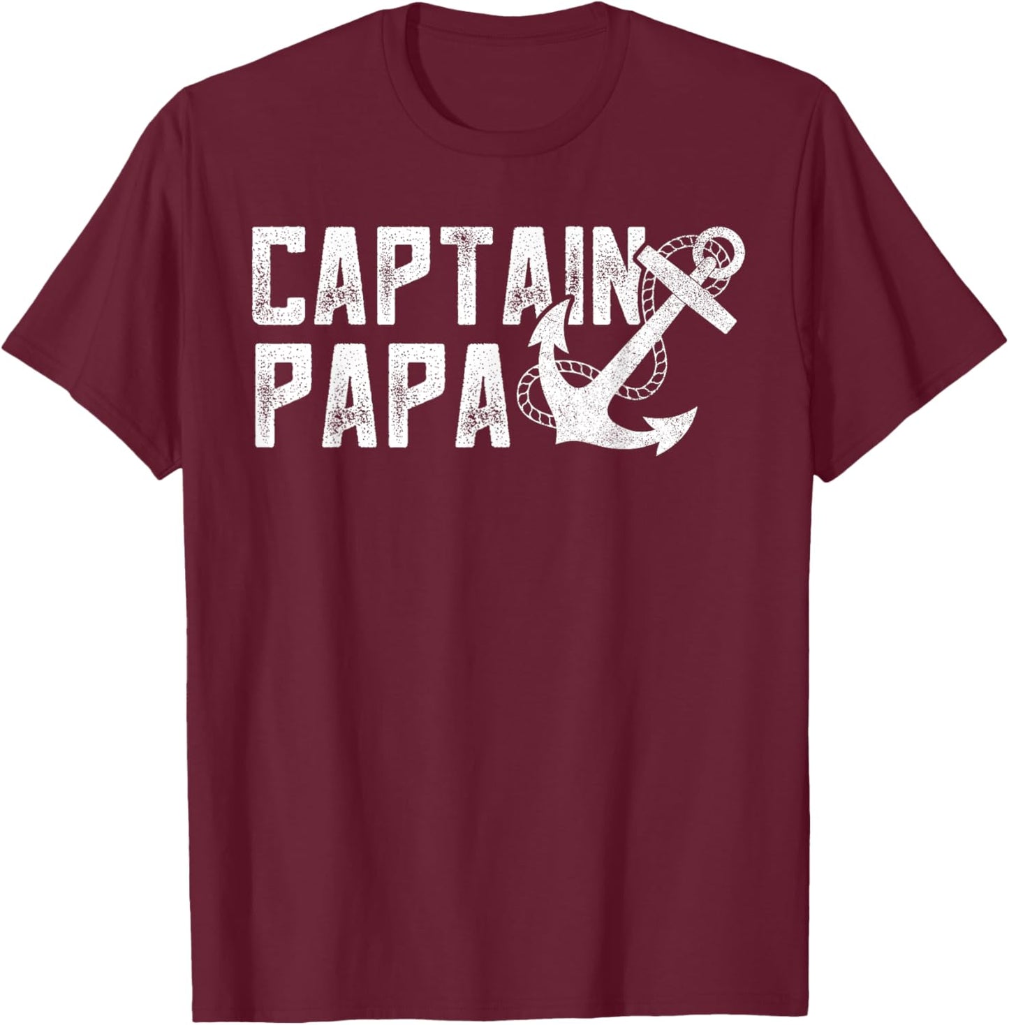 Fathers Day Lake Life Grandpa Apparel, Pontoon Captain Papa T-Shirt - T-Shirt | Maroon