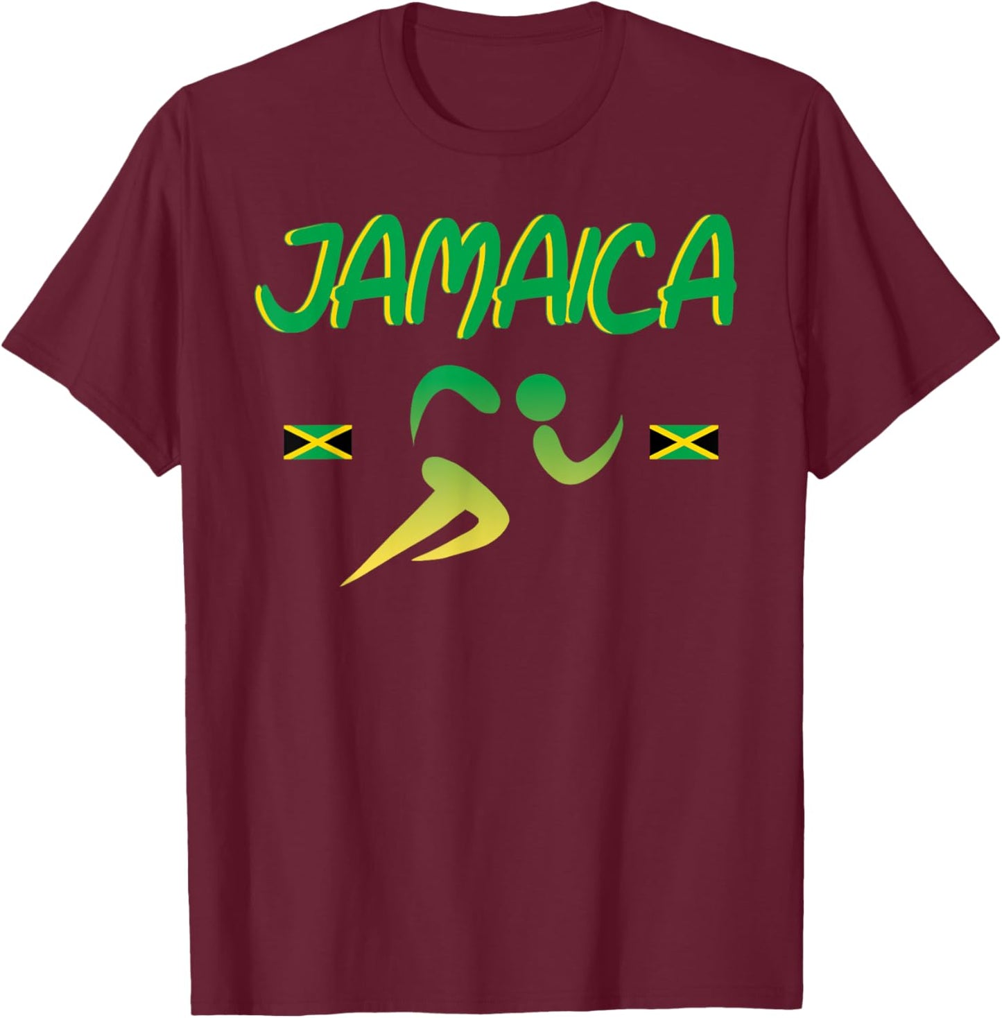 Jamaica Pride Track and Field Running 2021 Souvenir T-Shirt - T-Shirt | Maroon