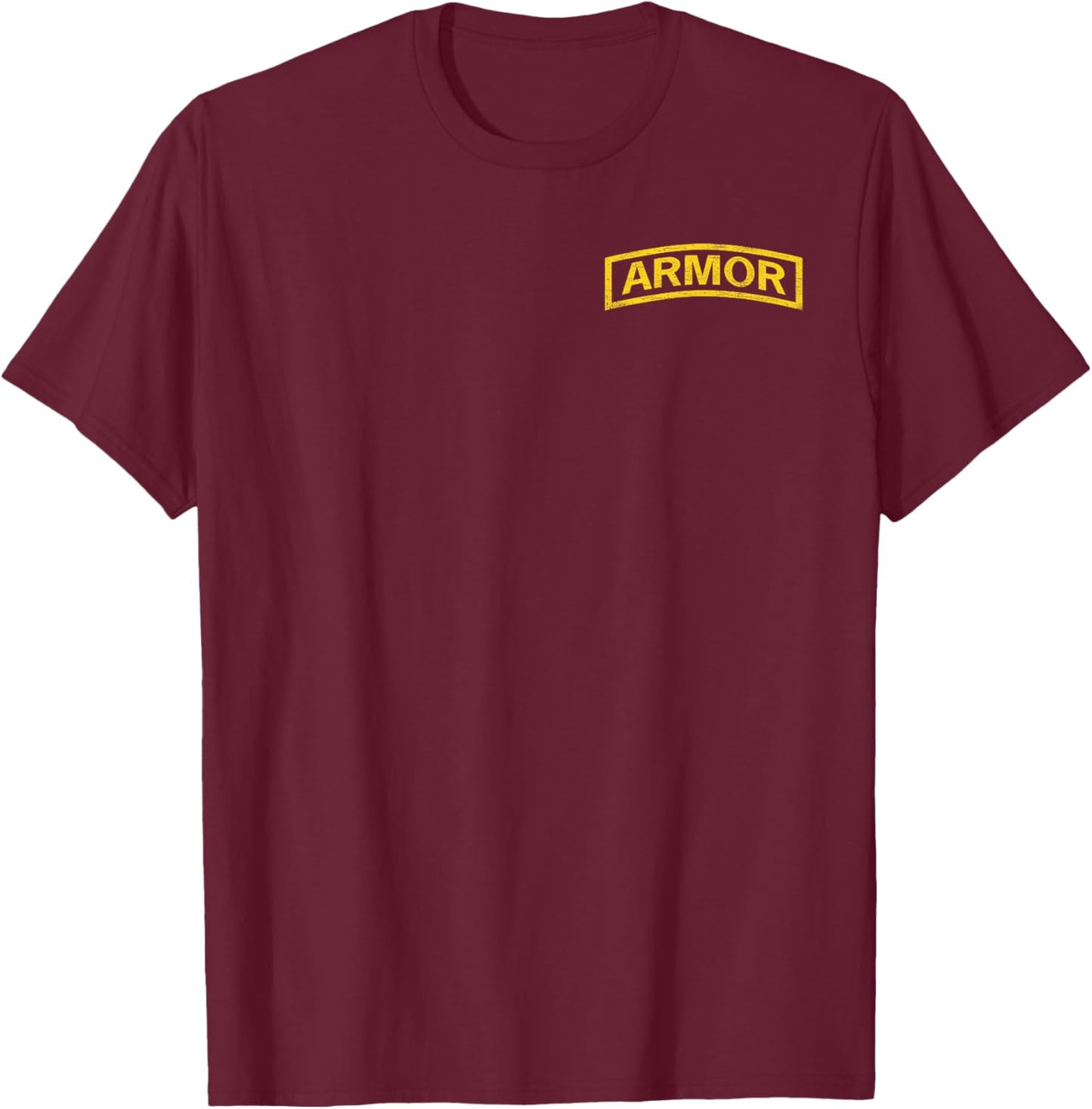 GS Military Designs Army Armor Tab on Front, Branch Insignia on Back Black -Adults T-Shirt - T-Shirt | Maroon