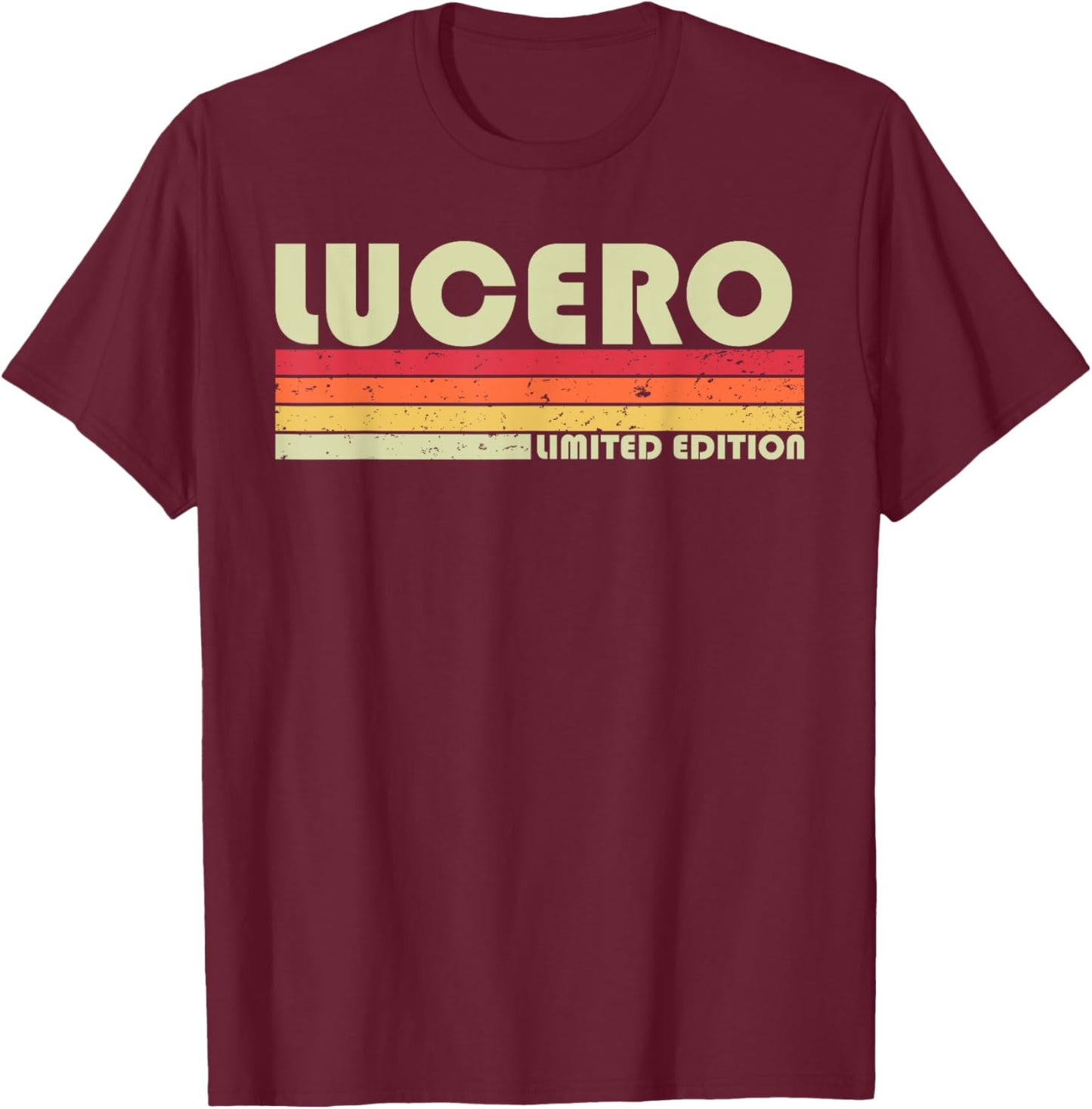LUCERO Surname Funny Retro Vintage 80s 90s Birthday Reunion T-Shirt - T-Shirt | Maroon