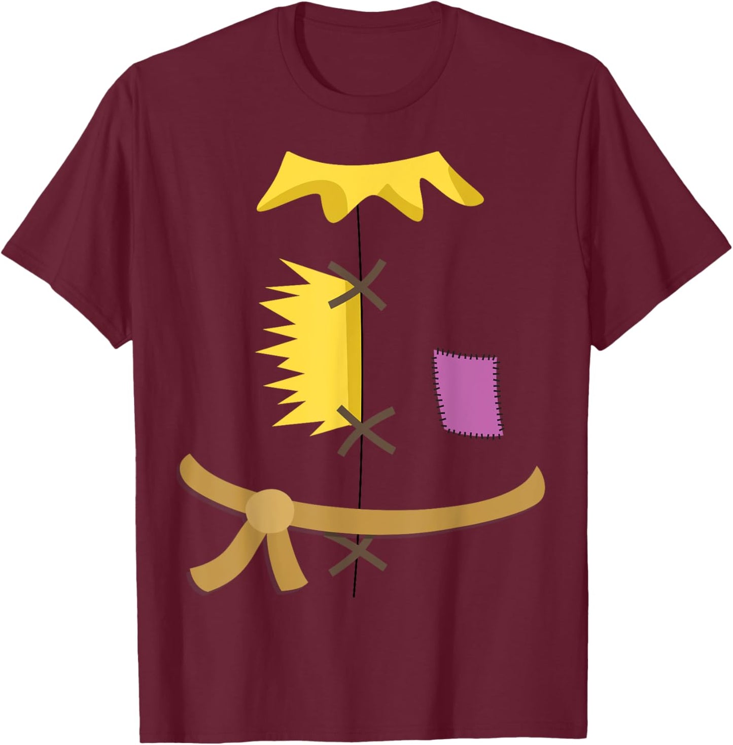 Scarecrow Costume Halloween Wizard of Oz Patch Vintage T-Shirt - T-Shirt | Maroon