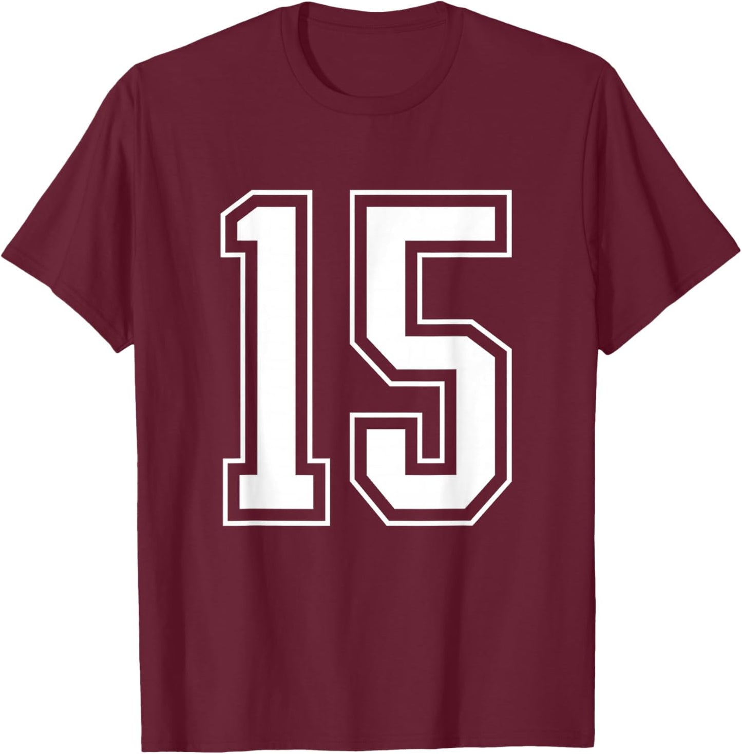 Varsity Jersey Number 15 T-Shirt - T-Shirt | Maroon