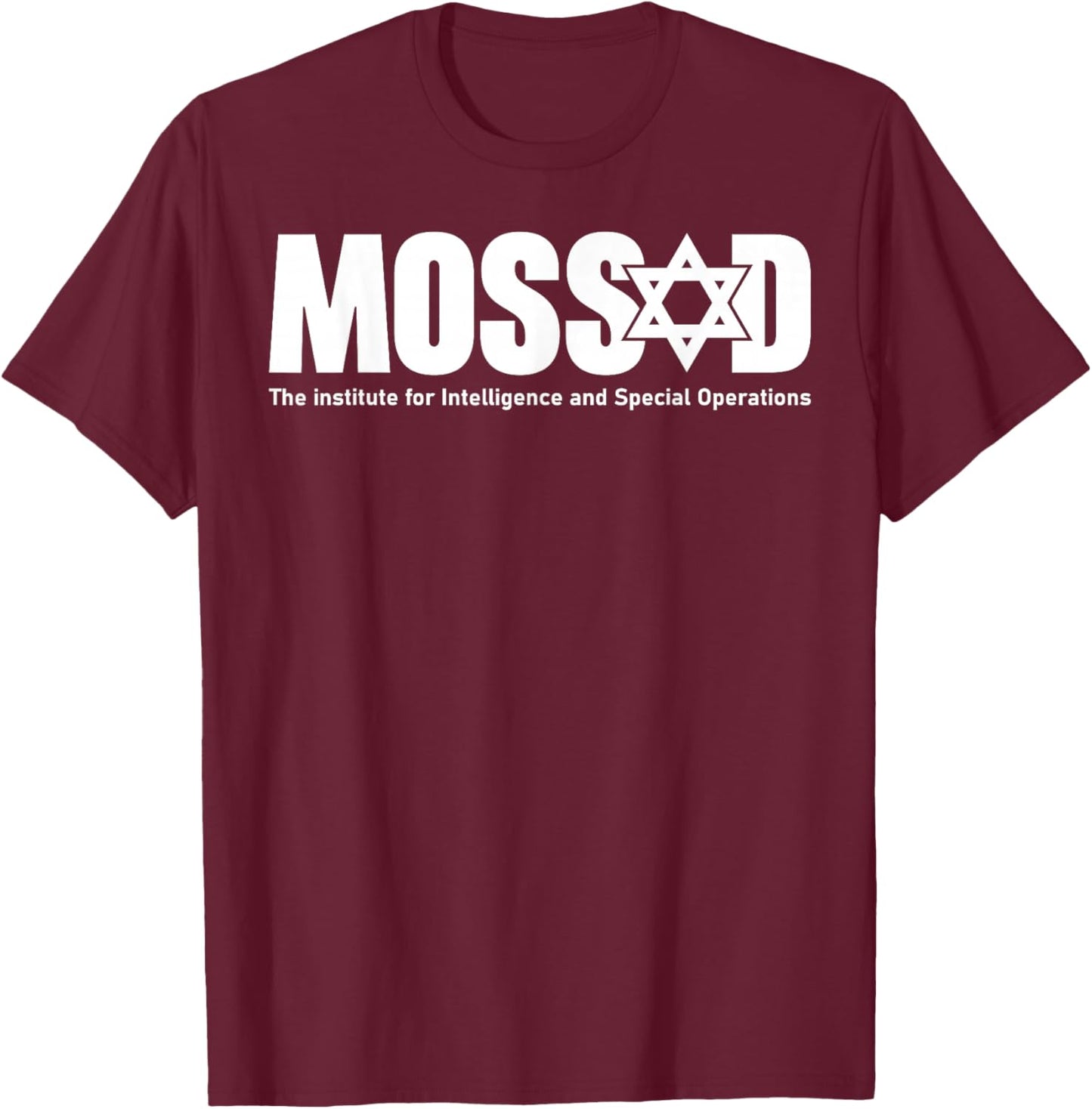 Mossad Israel Israeli Secret Service Menorah Tel Aviv T-Shirt - T-Shirt | Maroon