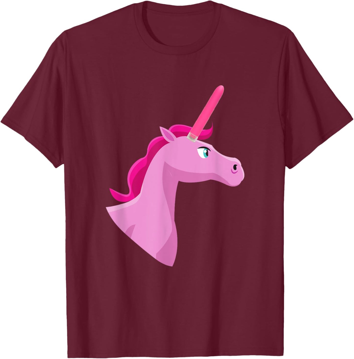 Unicorn with a vibrator for a horn T-Shirt - T-Shirt | Maroon