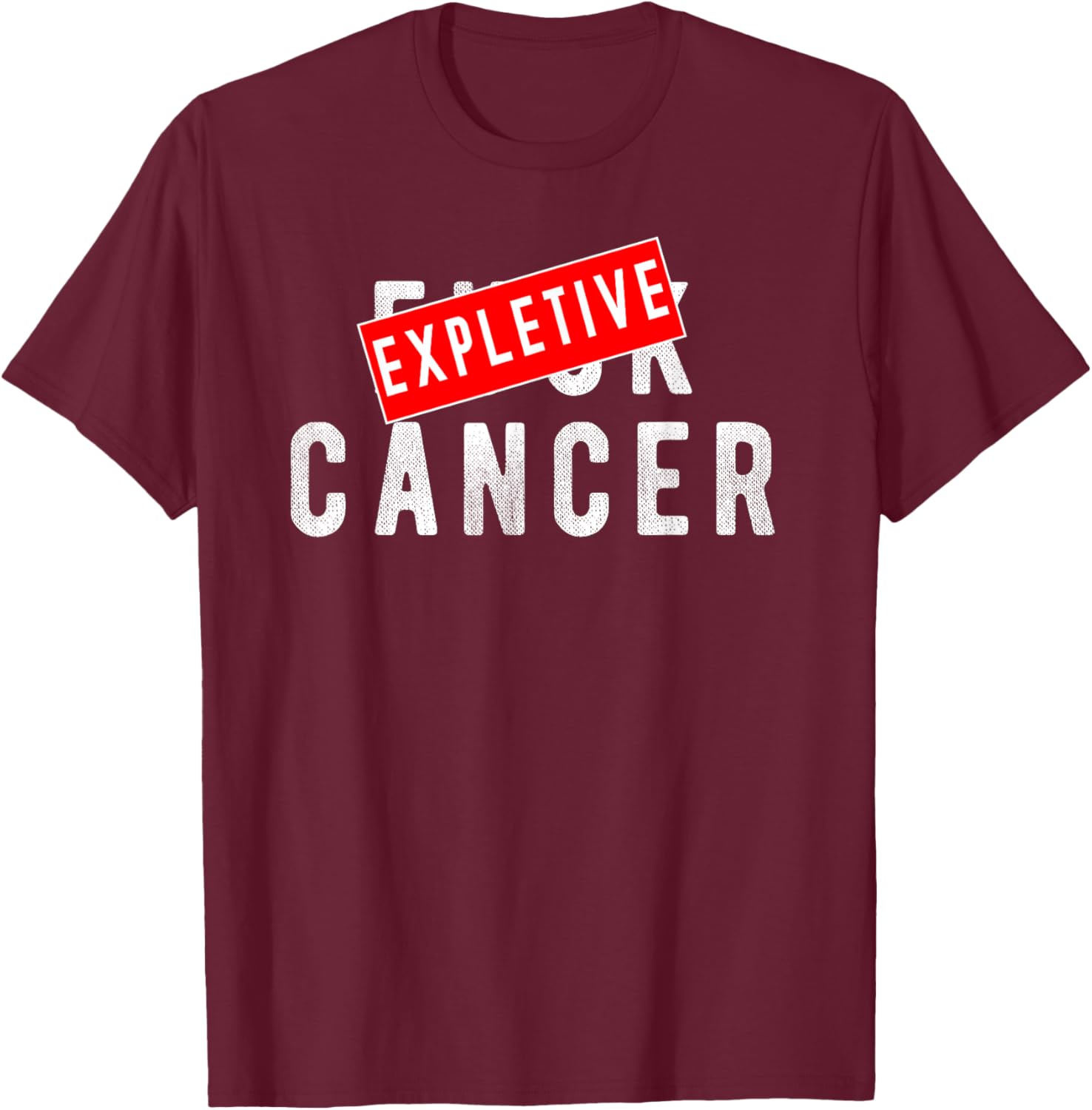 F-ck Cancer Clean with Expletive Box for Cancer Awareness T-Shirt - T-Shirt | Maroon