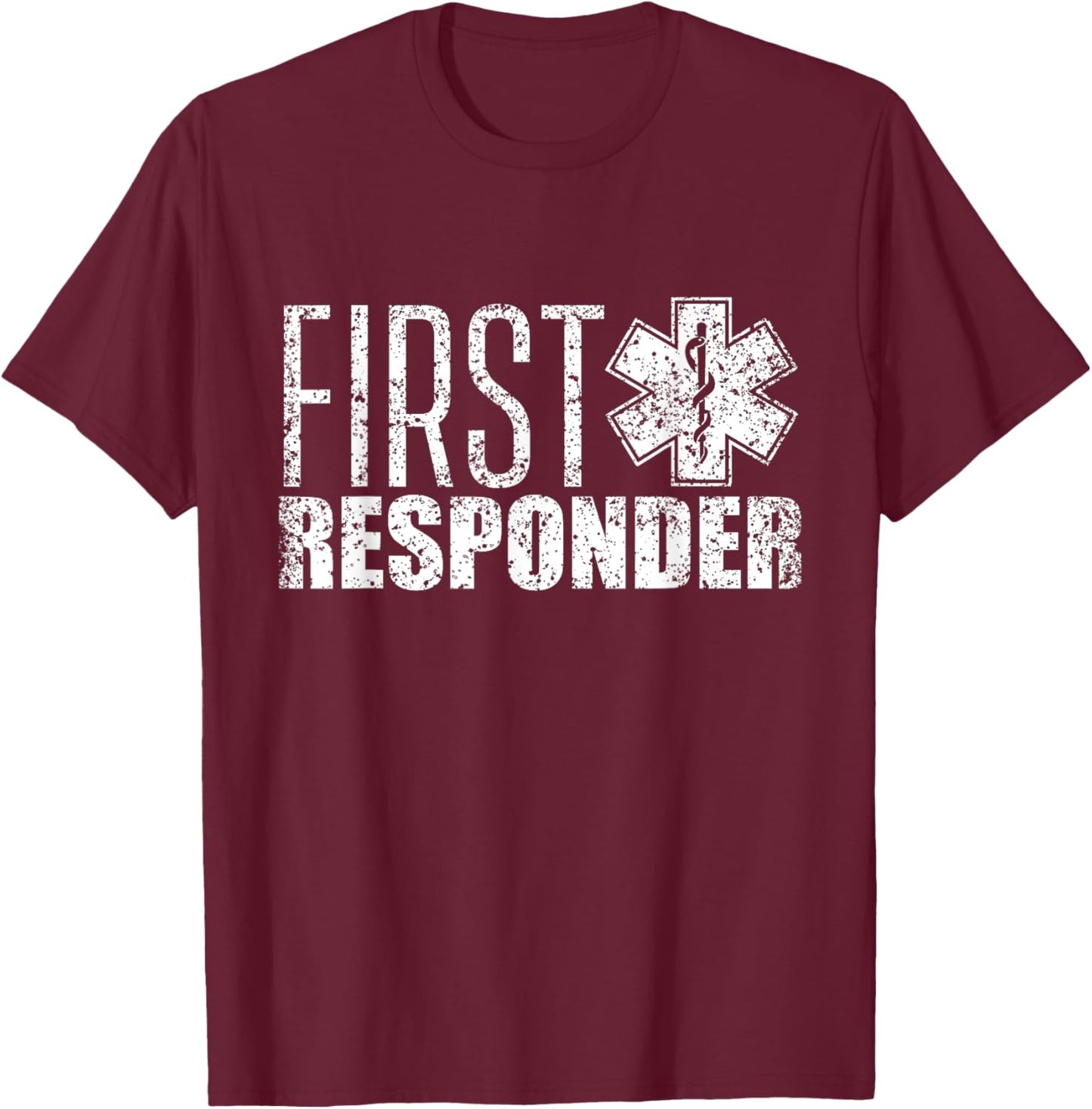 First responder Emergency Paramedic EMT Aid Helper T-Shirt - T-Shirt | Maroon
