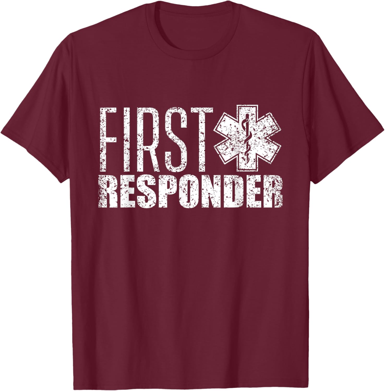 First responder Emergency Paramedic EMT Aid Helper T-Shirt - T-Shirt | Maroon