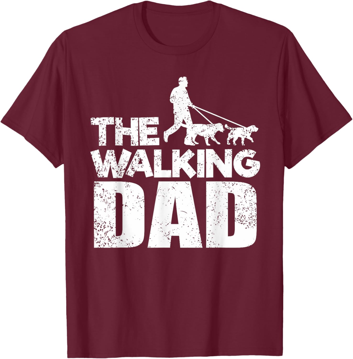 The Walking Dad dog walking - funny dogs T-Shirt - T-Shirt | Maroon