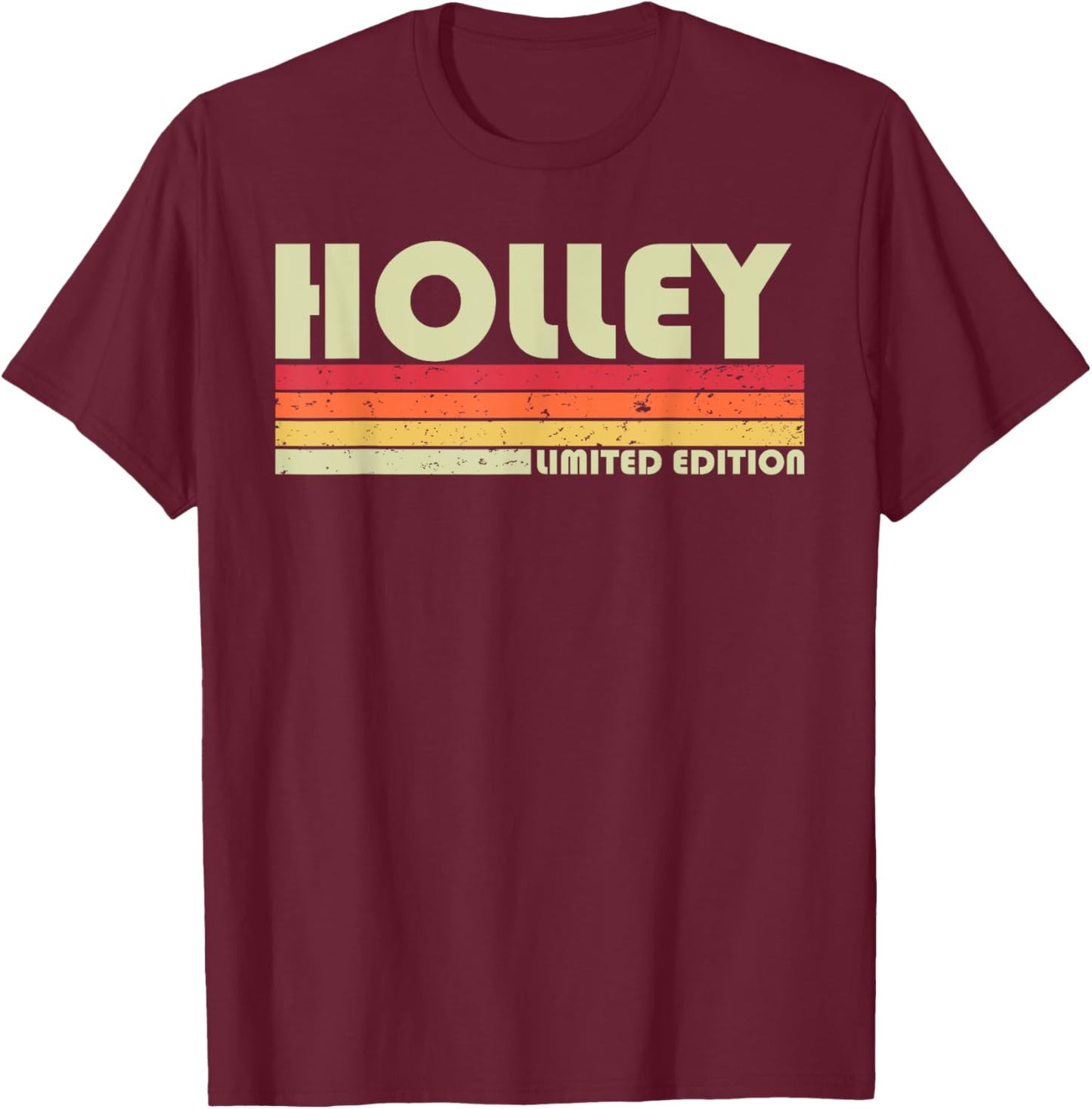 HOLLEY Surname Funny Retro Vintage 80s 90s Birthday Reunion T-Shirt - T-Shirt | Maroon