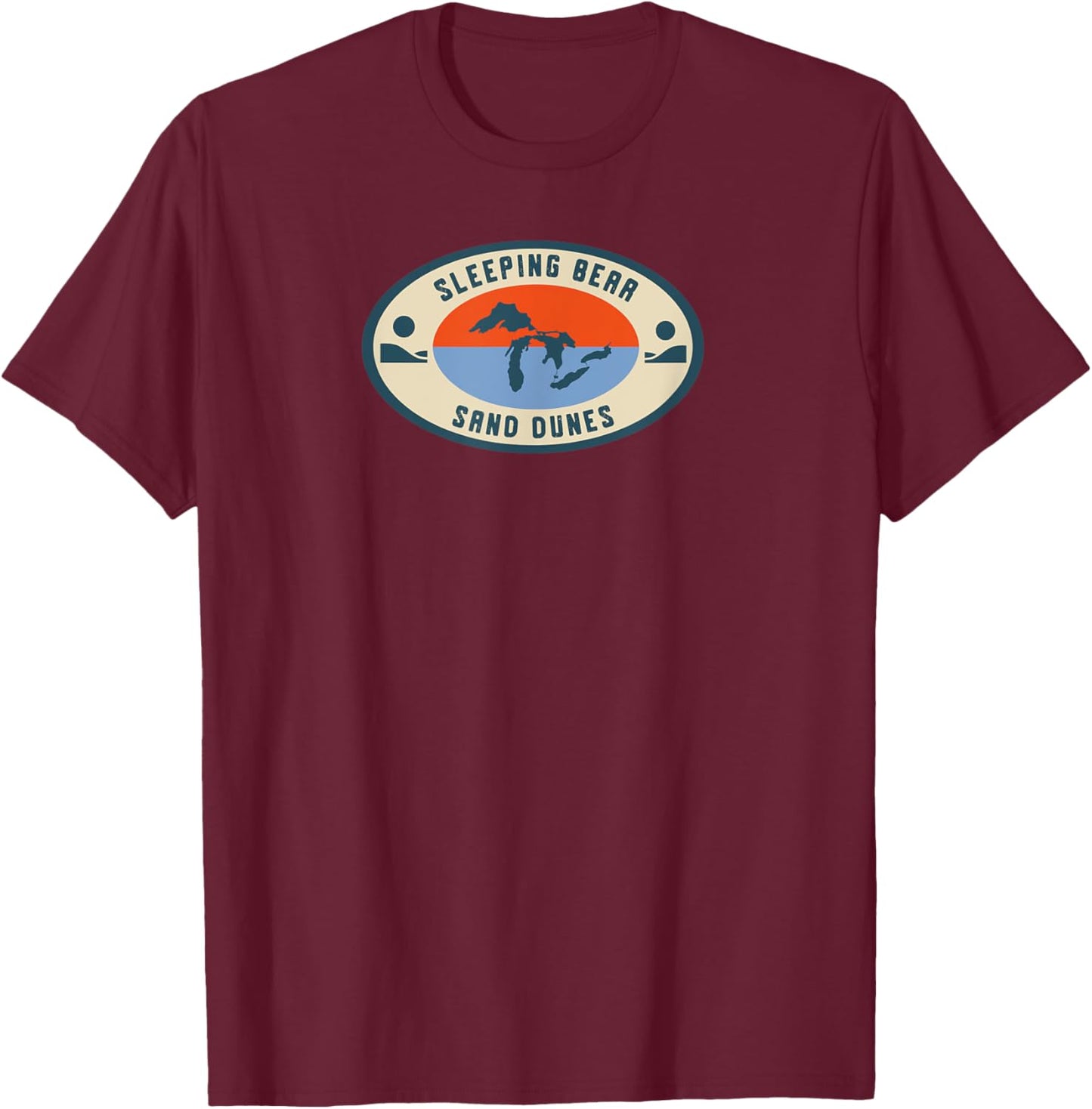 Sleeping Bear Sand Dunes Michigan Michigander Great Lakes T-Shirt - T-Shirt | Maroon