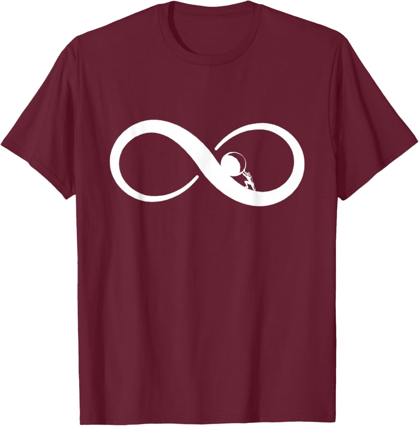 Sisyphus Infinity Symbol T-Shirt - T-Shirt | Maroon