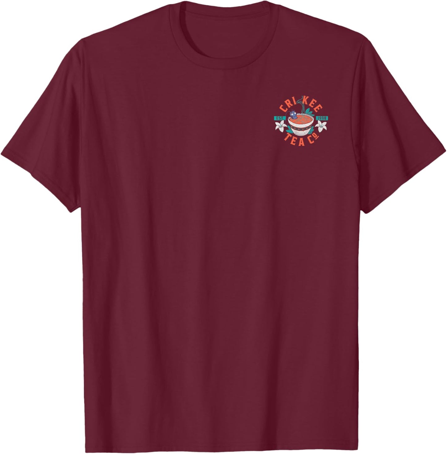Disney Mulan CRI-Kee Tea Company 1998 Logo T-Shirt - T-Shirt | Maroon