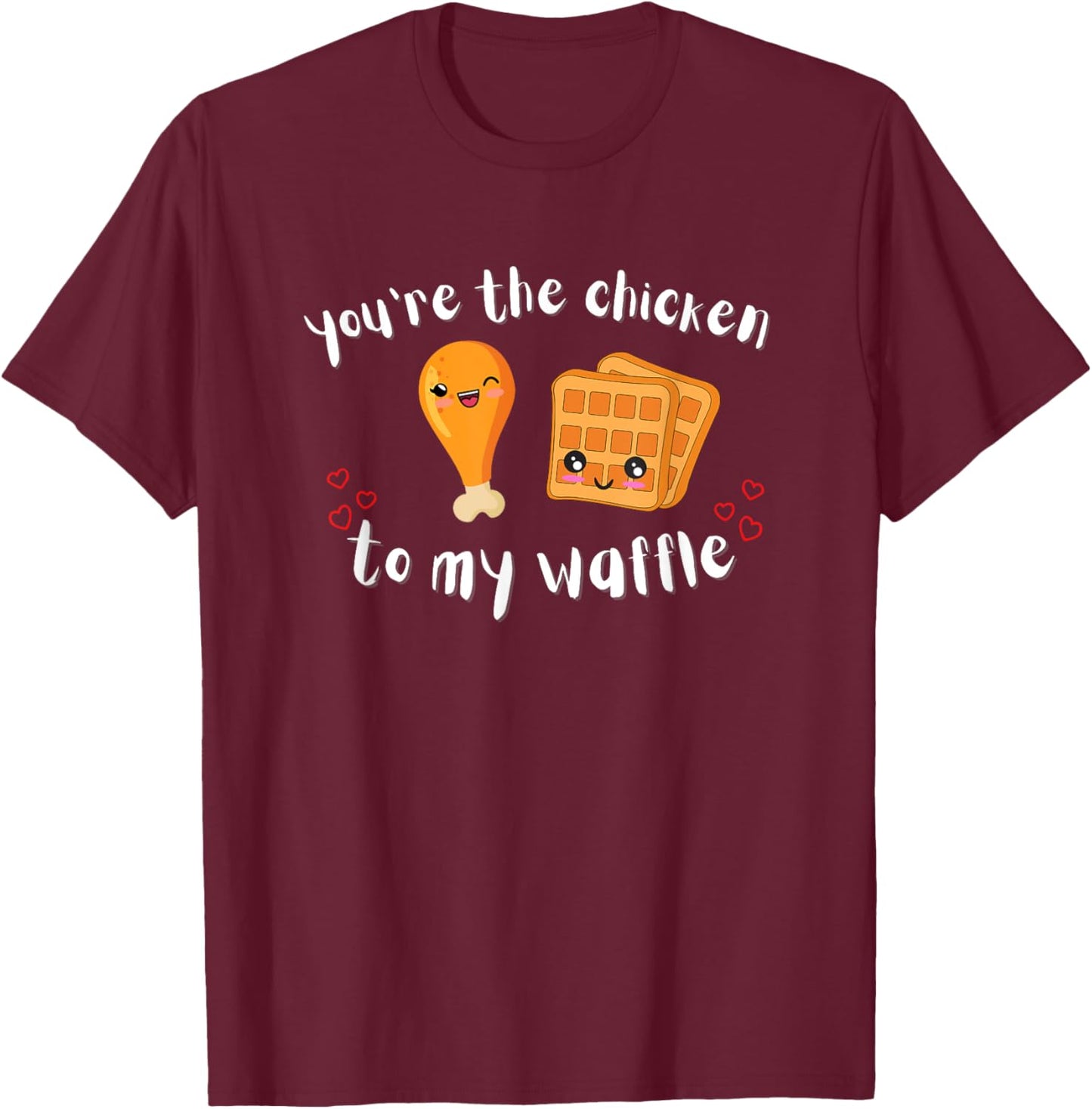 Foodie Chef | Chicken and Waffles I Couples T-Shirt - T-Shirt | Maroon