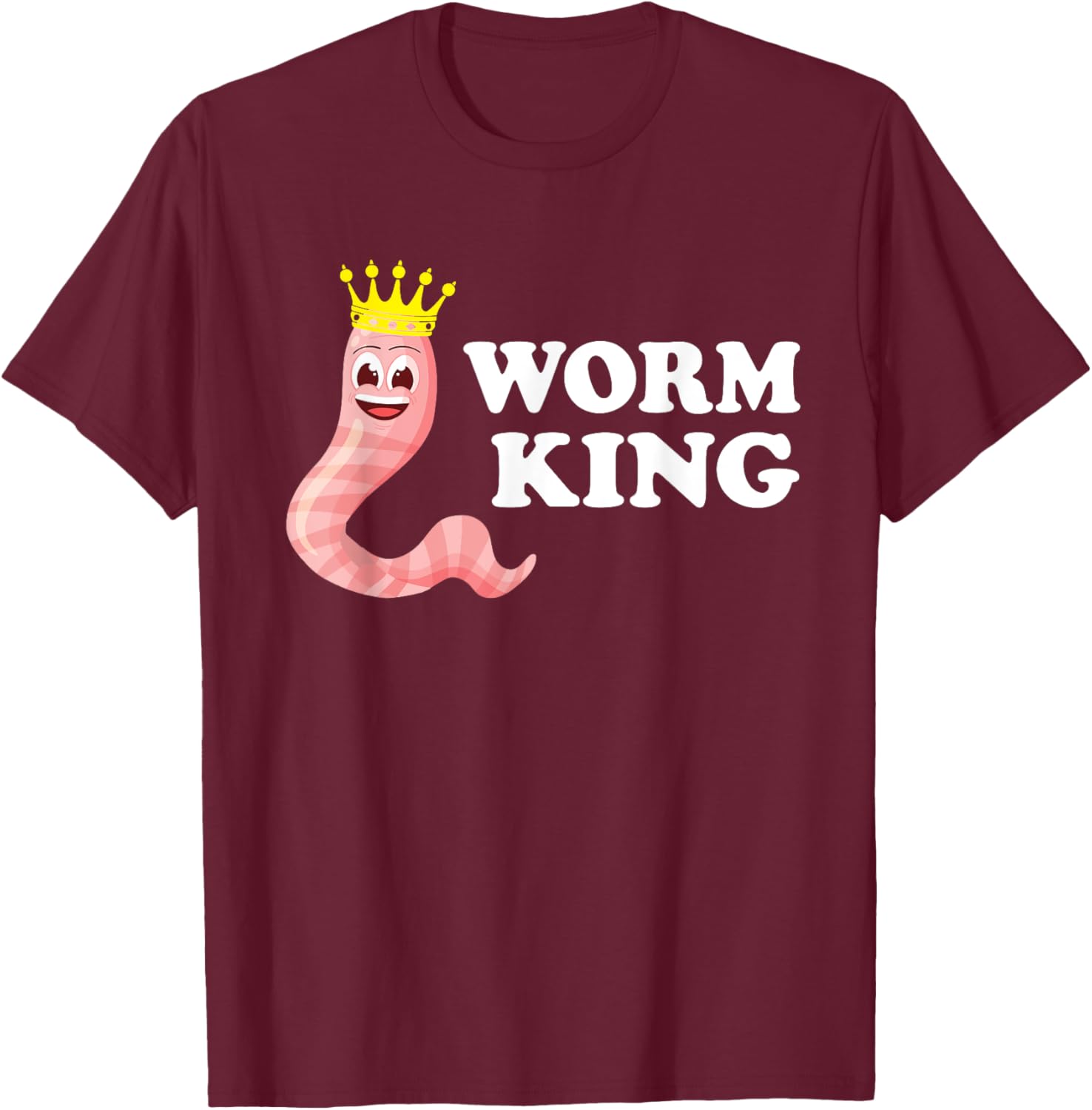 Worm Farmer King Worm Farming Red Wiggler Worm Compost T-Shirt - T-Shirt | Maroon