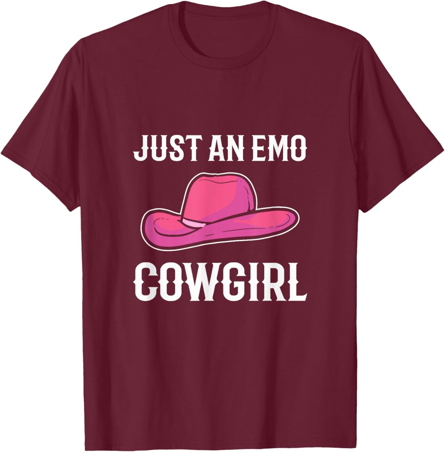 Emo Cowgirl. Emotional Lady T-Shirt - T-Shirt | Maroon