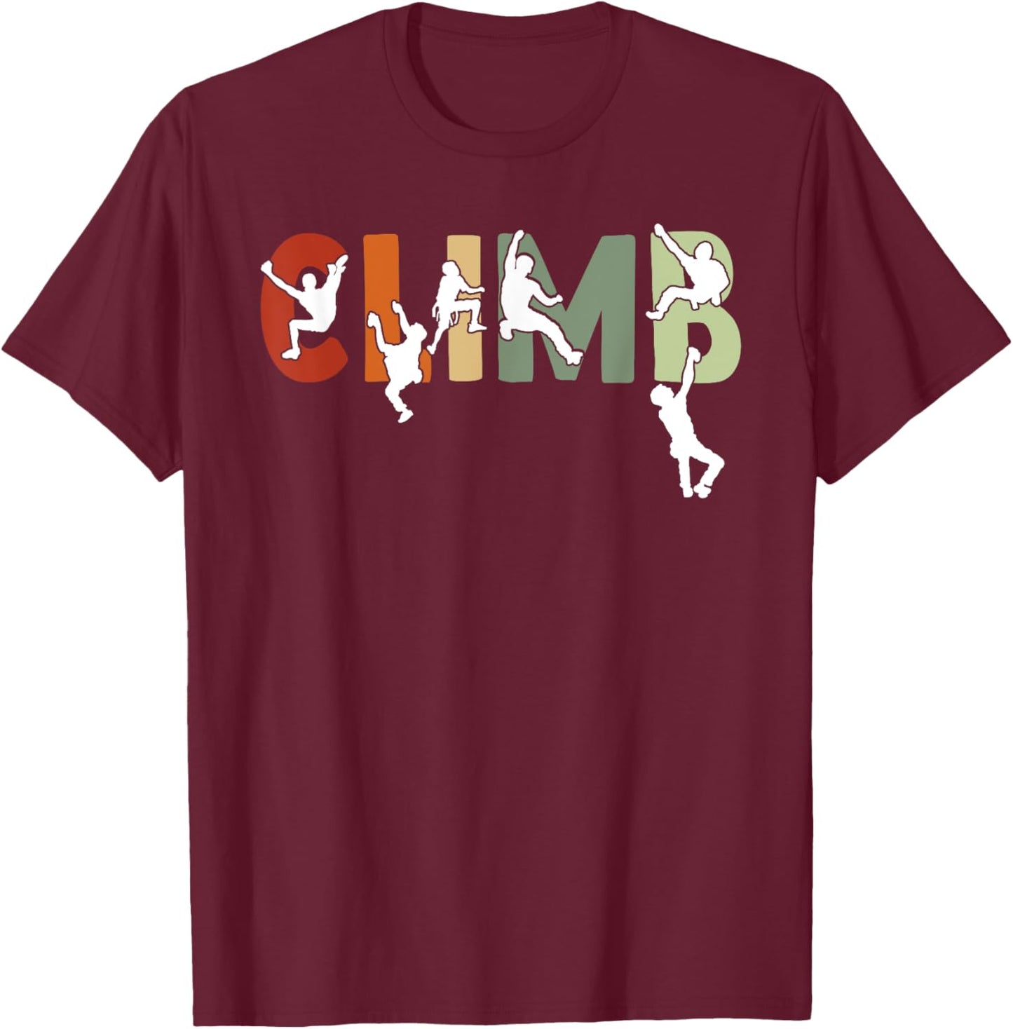 Vintage Climbing Bouldering Rock Climber Climbing T-Shirt - T-Shirt | Maroon