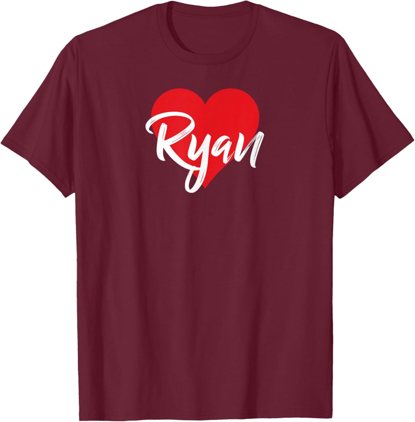 I Love Ryan First Name I Heart Named T-Shirt - T-Shirt | Maroon