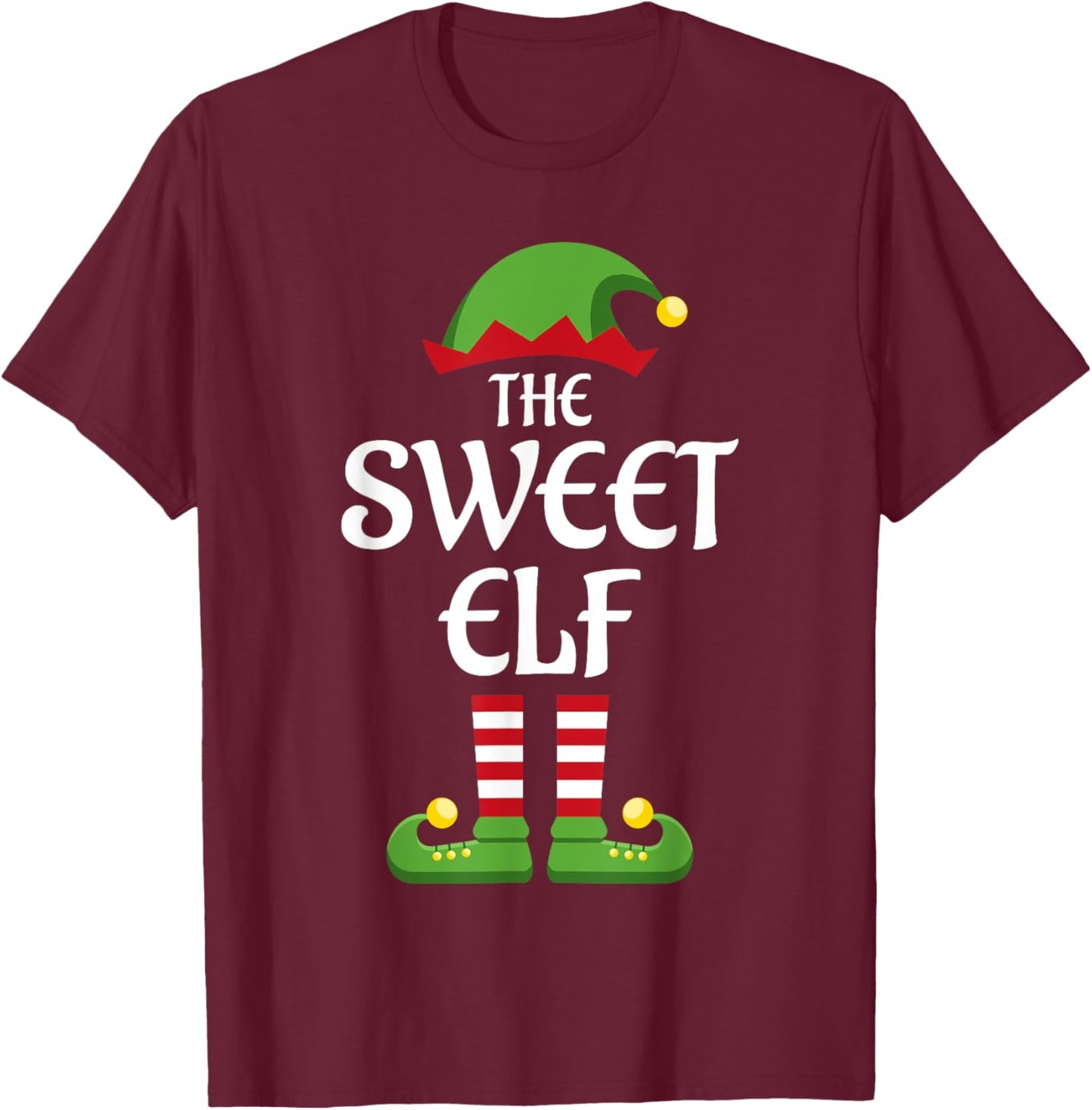 Sweet Elf Family Matching Group Christmas Sweetie T-Shirt - T-Shirt | Maroon