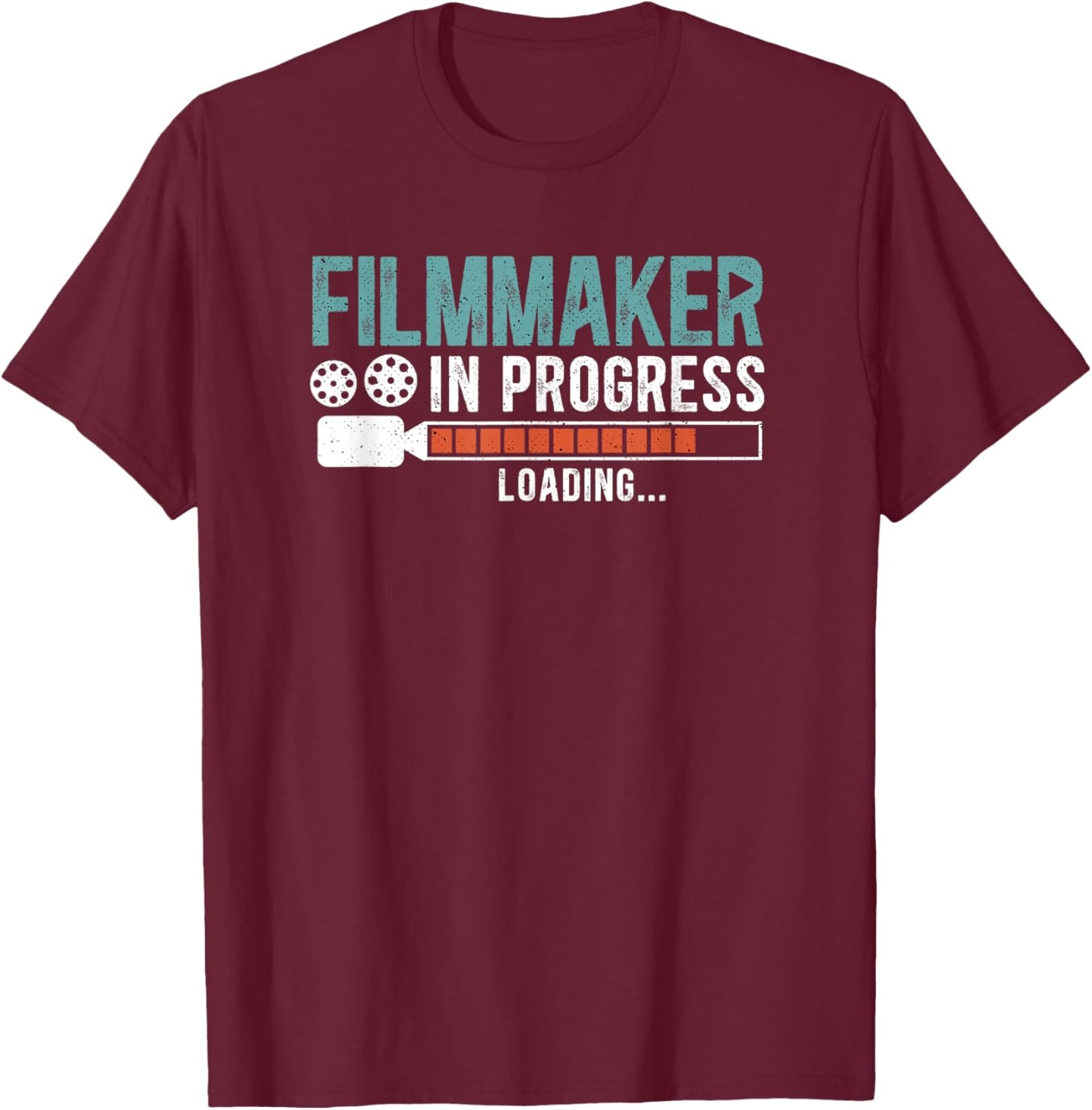 SHIRTSIDE Film Maker -Adults Black Movie Maker Editor Small T-Shirt - T-Shirt | Maroon