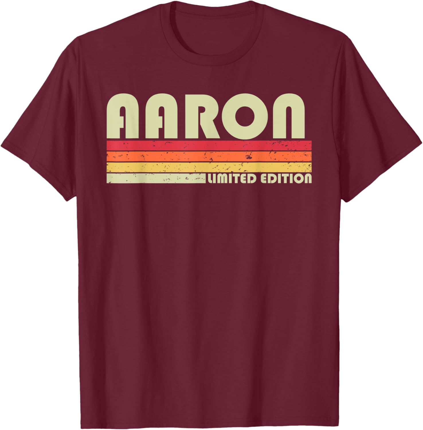 AARON Surname Funny Retro Vintage 80s 90s Birthday Reunion T-Shirt - T-Shirt | Maroon