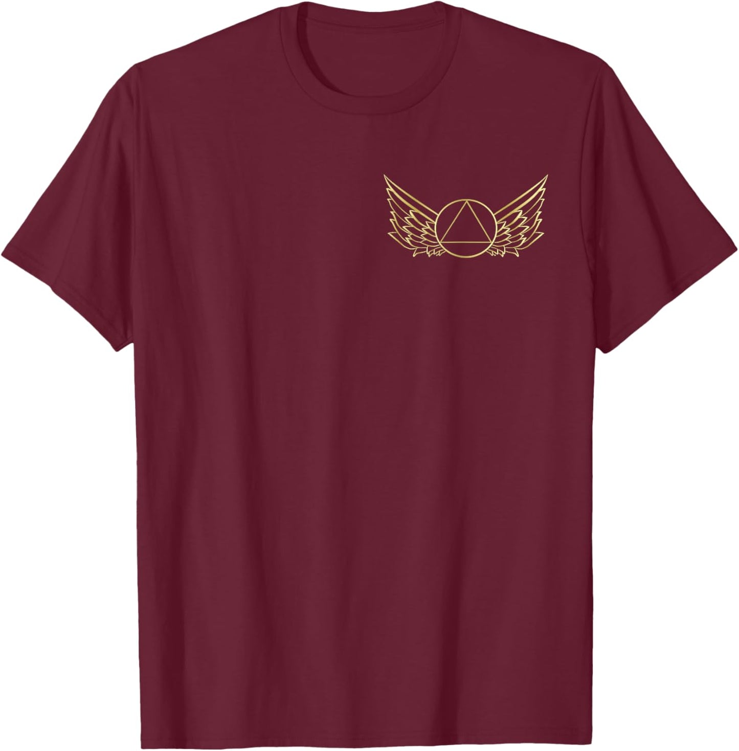 Sobriety Recover AA Supporter Wings Sober T-Shirt - T-Shirt | Maroon
