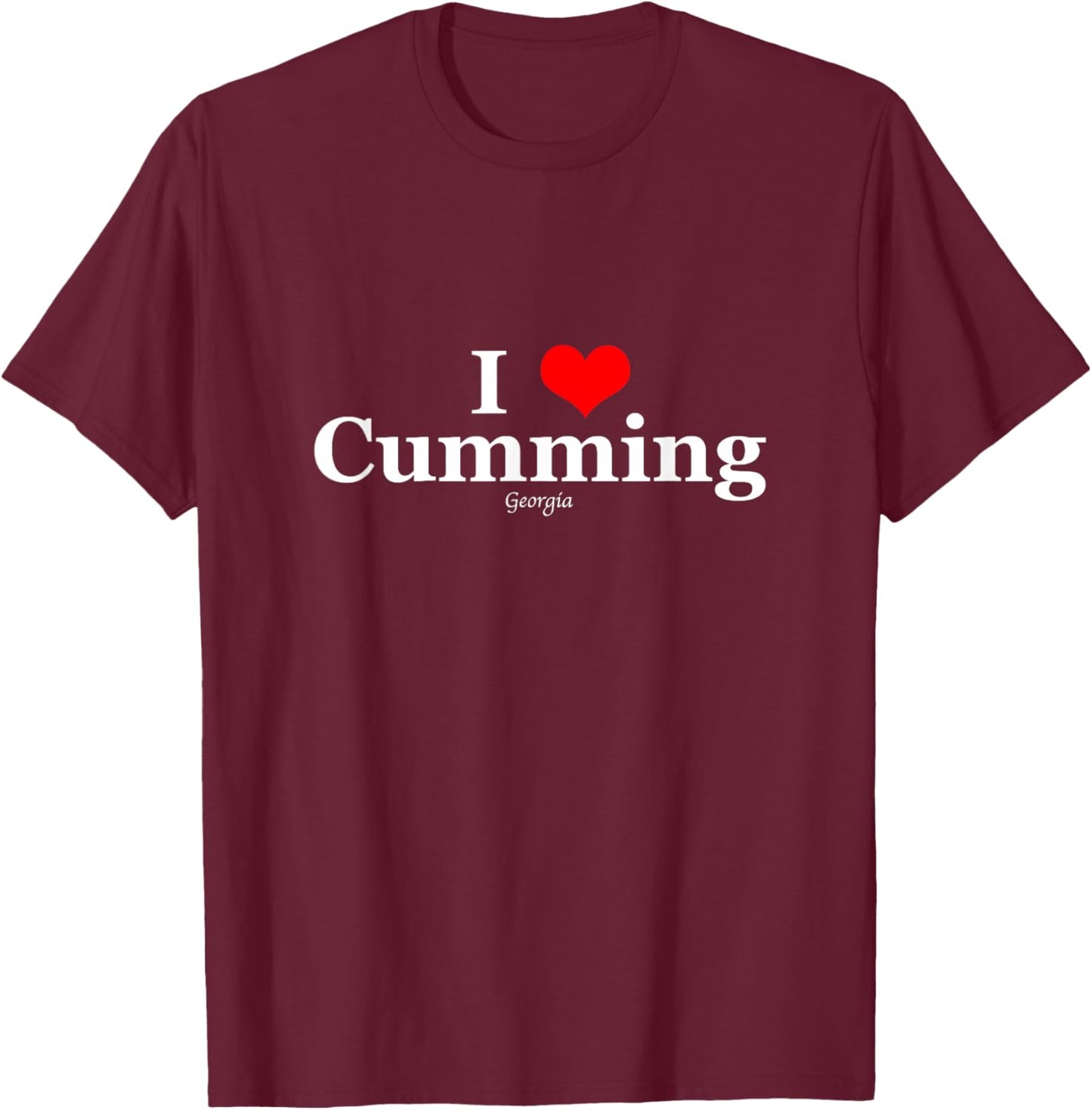 I Heart Cumming, Georgia T-Shirt - T-Shirt | Maroon