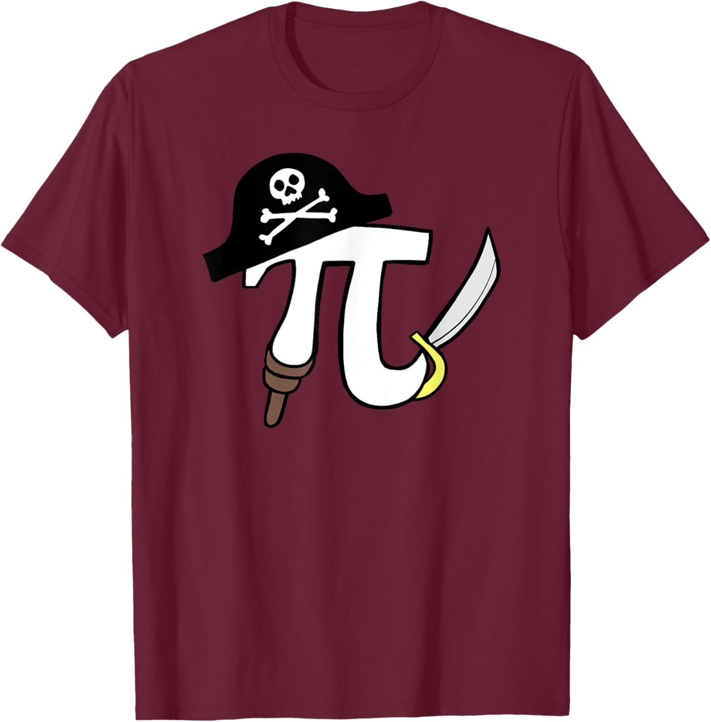 PIrate Pi funny Pirate Pi Math Pi Pun T-Shirt - T-Shirt | Maroon