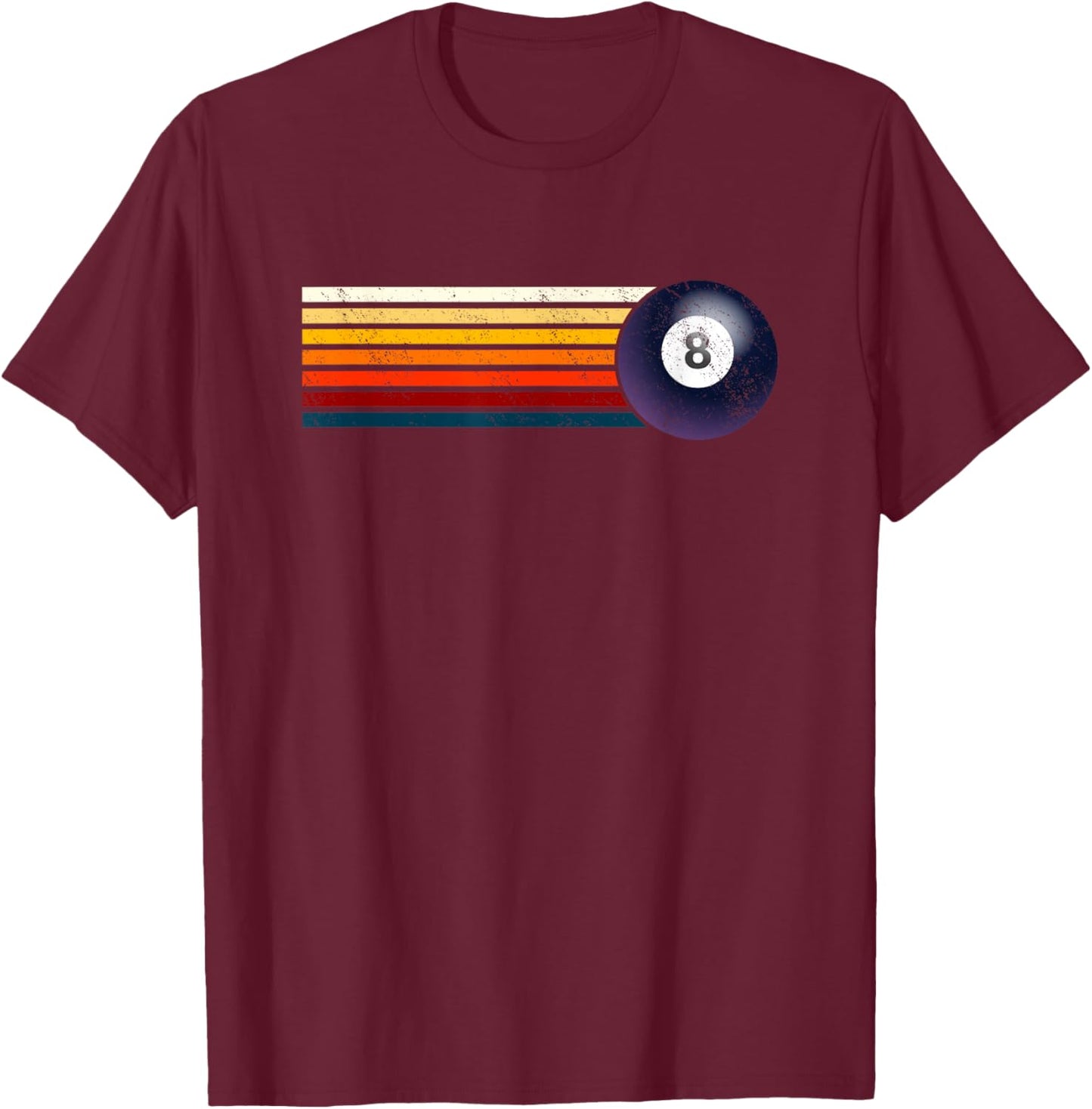 Retro Billiards Ball Eight Pool Table Snooker Pyramid T-Shirt - T-Shirt | Maroon