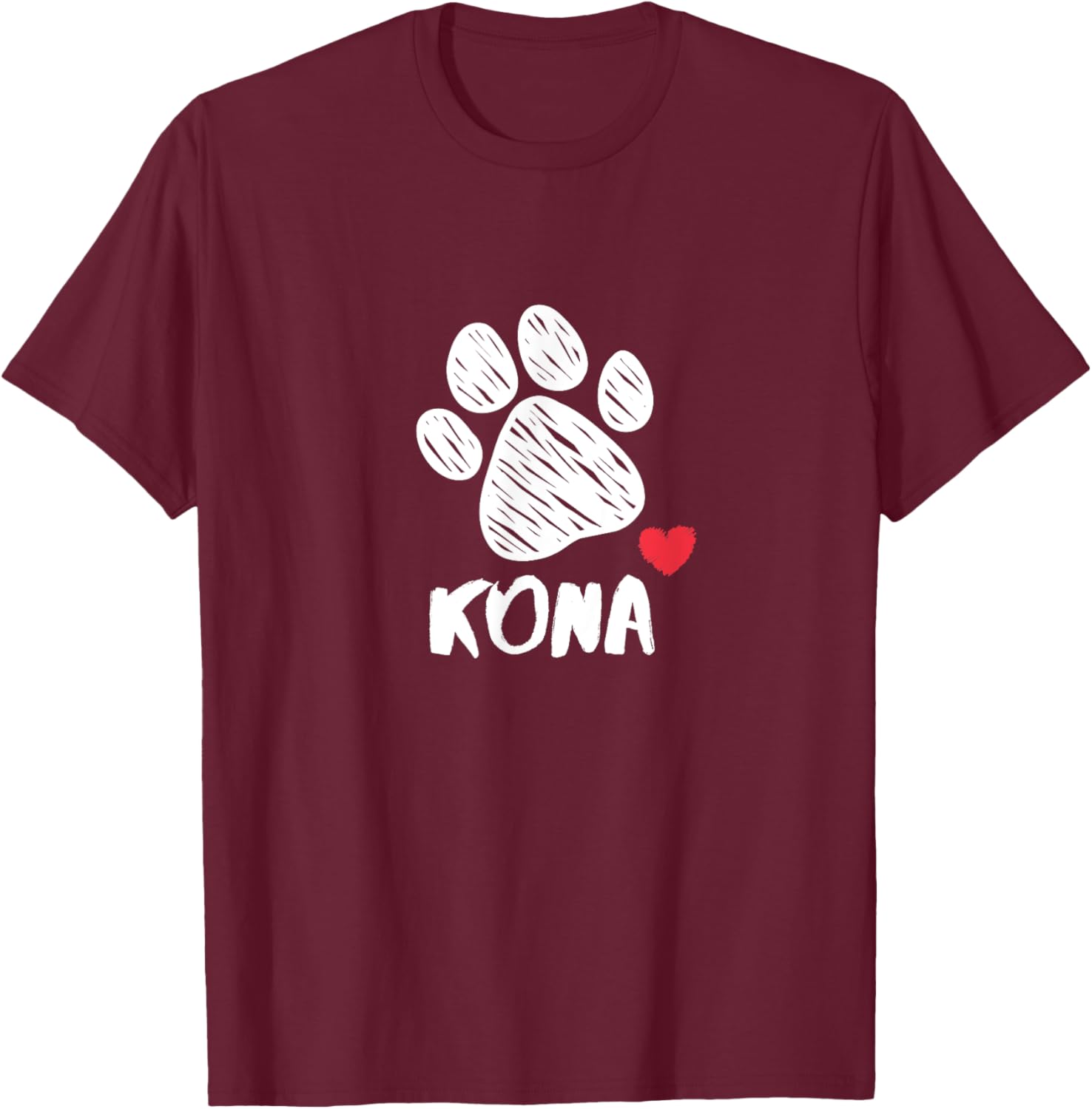 Kona My Dog Kona I love My Dog Kona Puppy Love Dog Lover Women Girls Kids T-Shirt - T-Shirt | Maroon