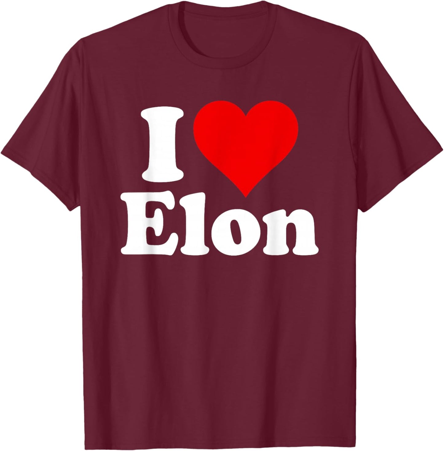 I Love Heart Elon North Carolina T-Shirt - T-Shirt | Maroon