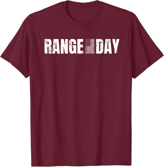 Range Day American Flag Patriotic Shooting Range T-Shirt - T-Shirt | Maroon