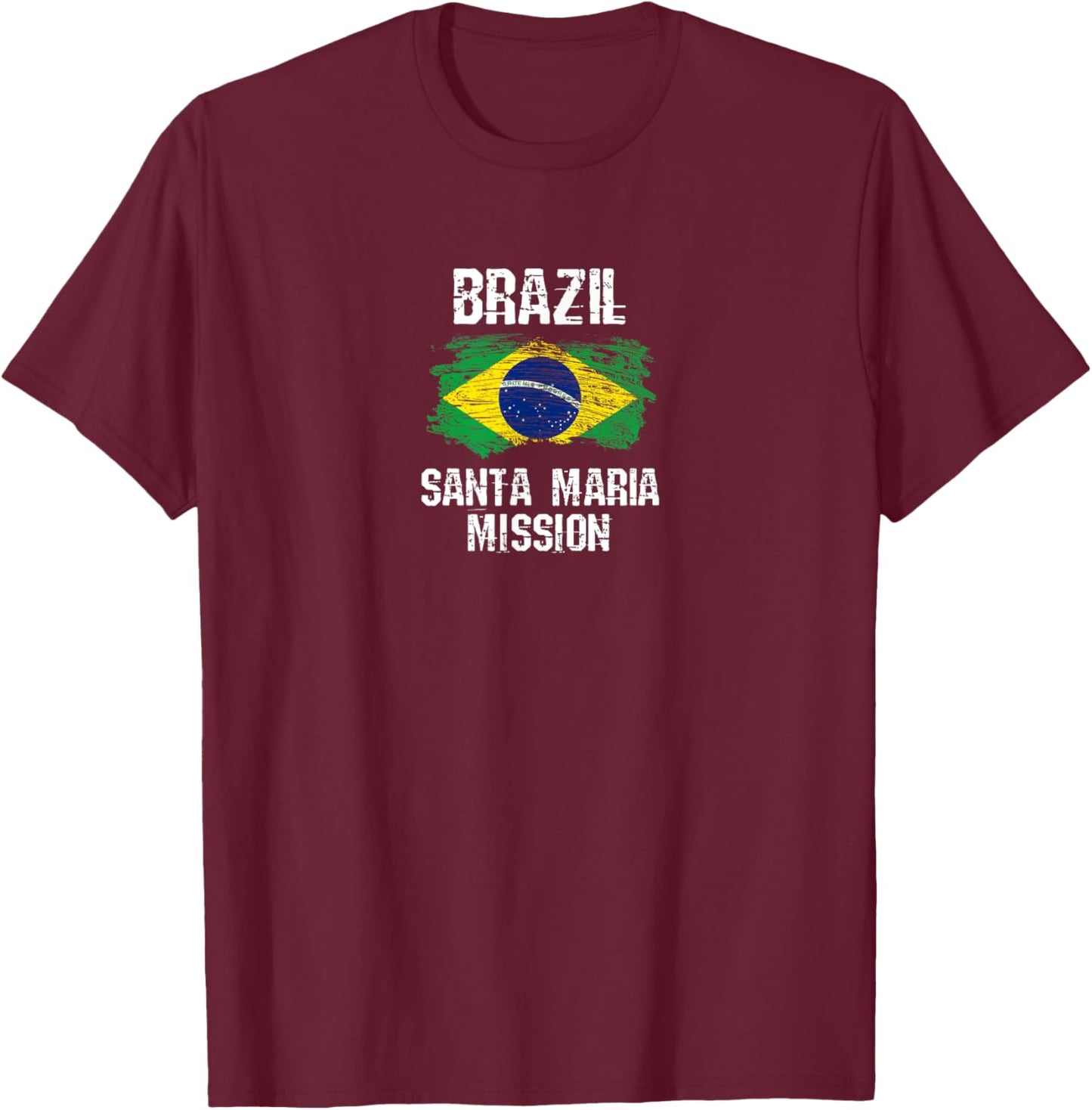 Brazil Santa Maria Mission T-Shirt - T-Shirt | Maroon