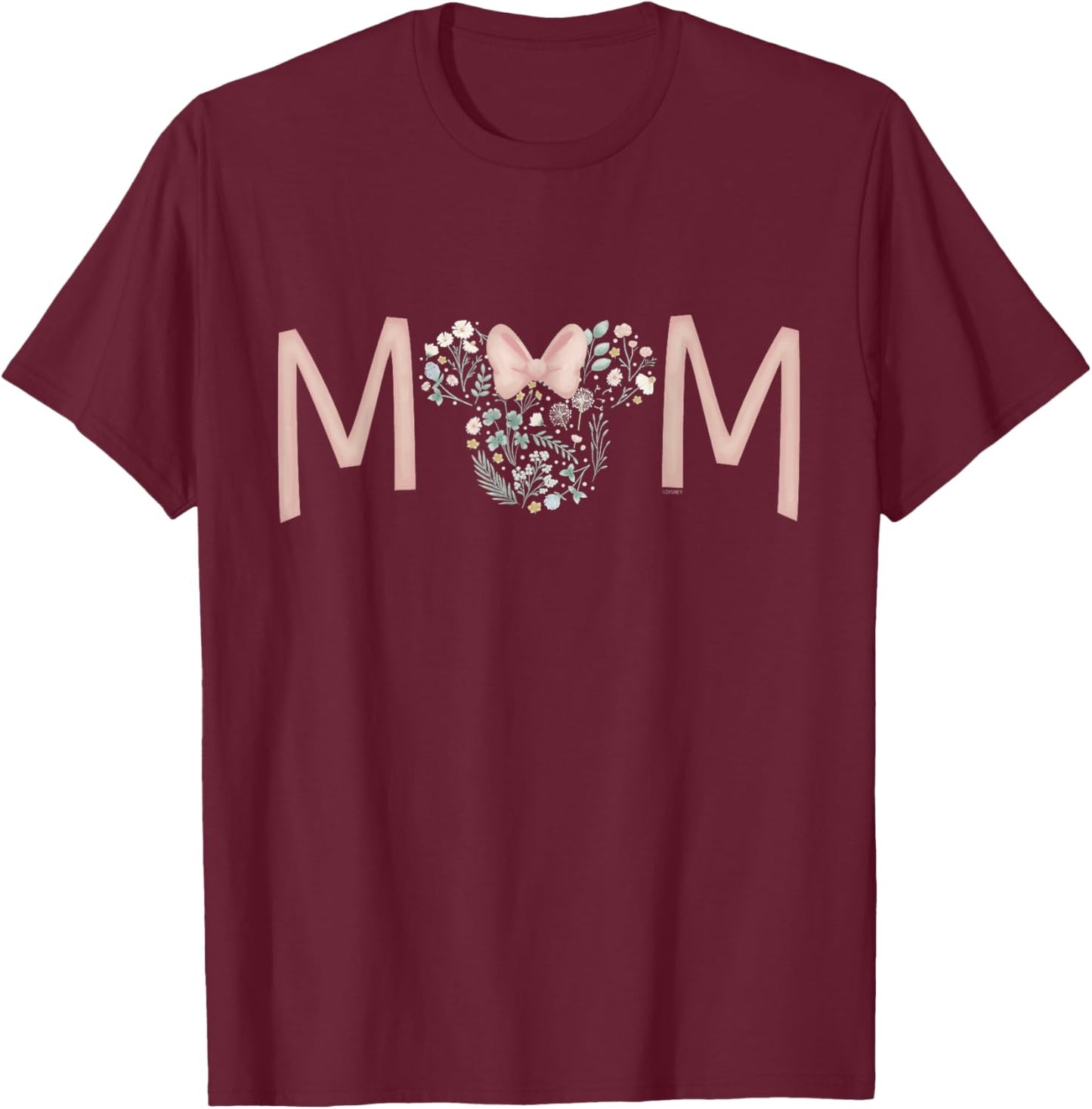 Disney Minnie Mouse Spring Florals Mom T-Shirt - T-Shirt | Maroon